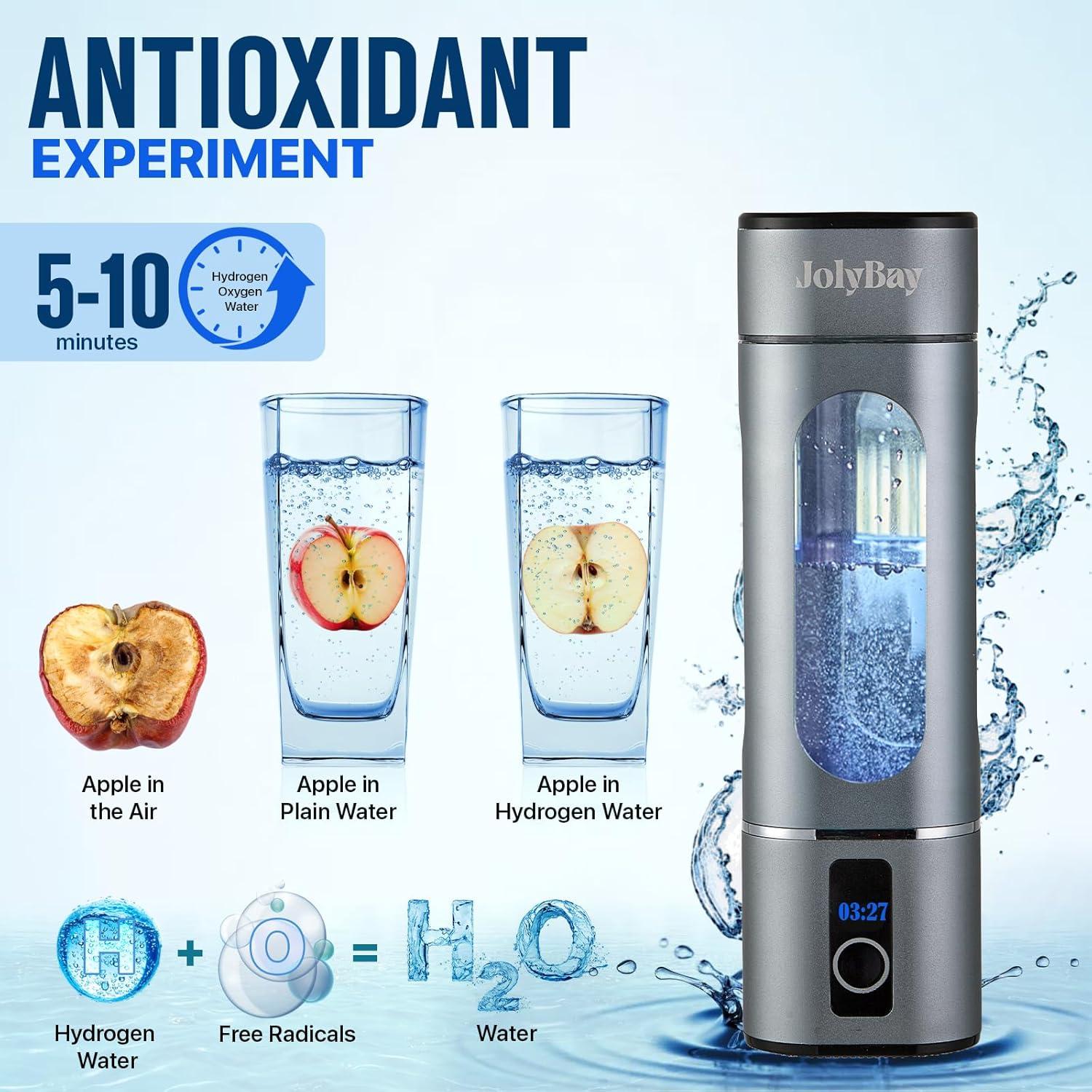 Generador de Agua Hidrógeno JolyBay 280ML con Temporizador