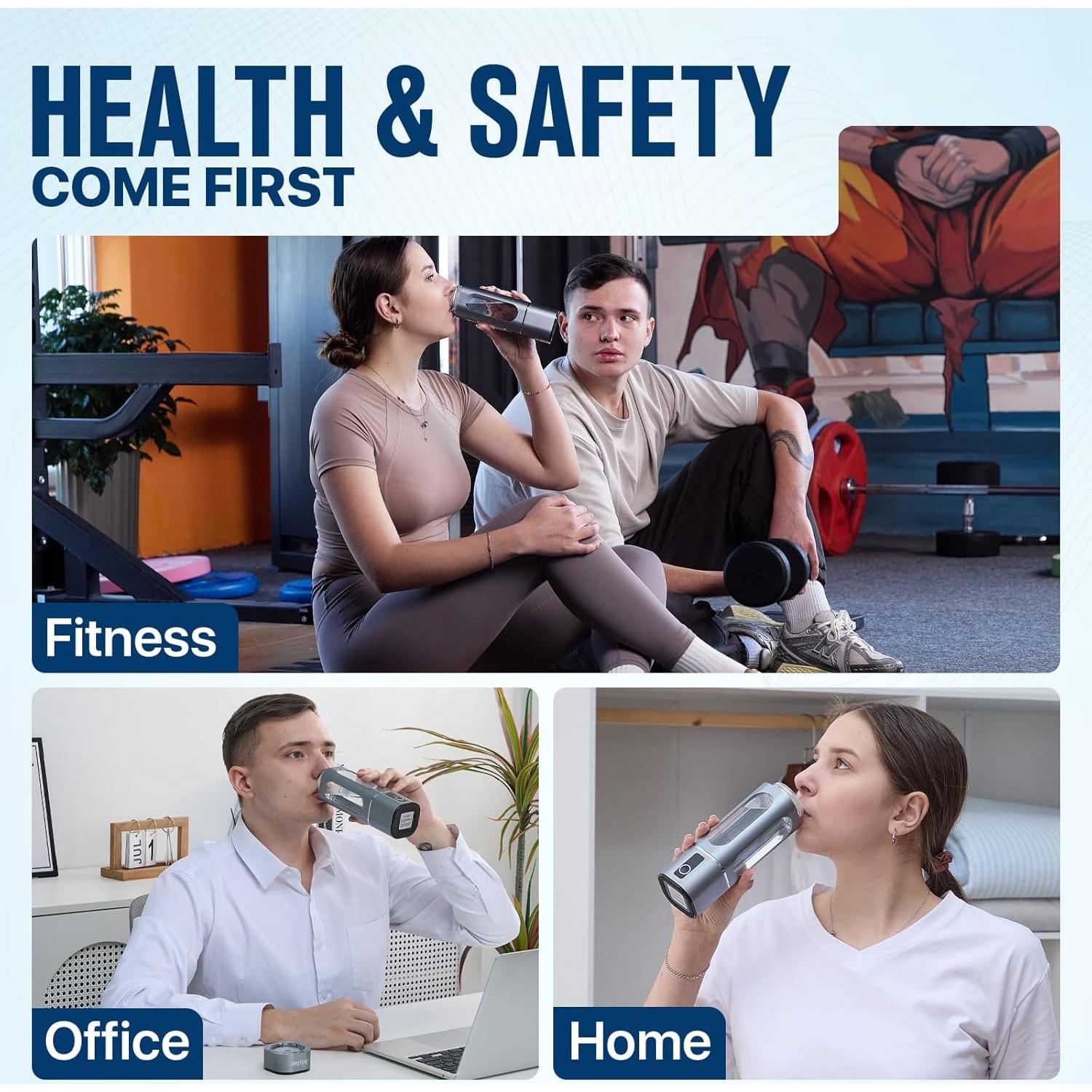 Generador de Agua Hidrógeno JolyBay 280ML con Temporizador