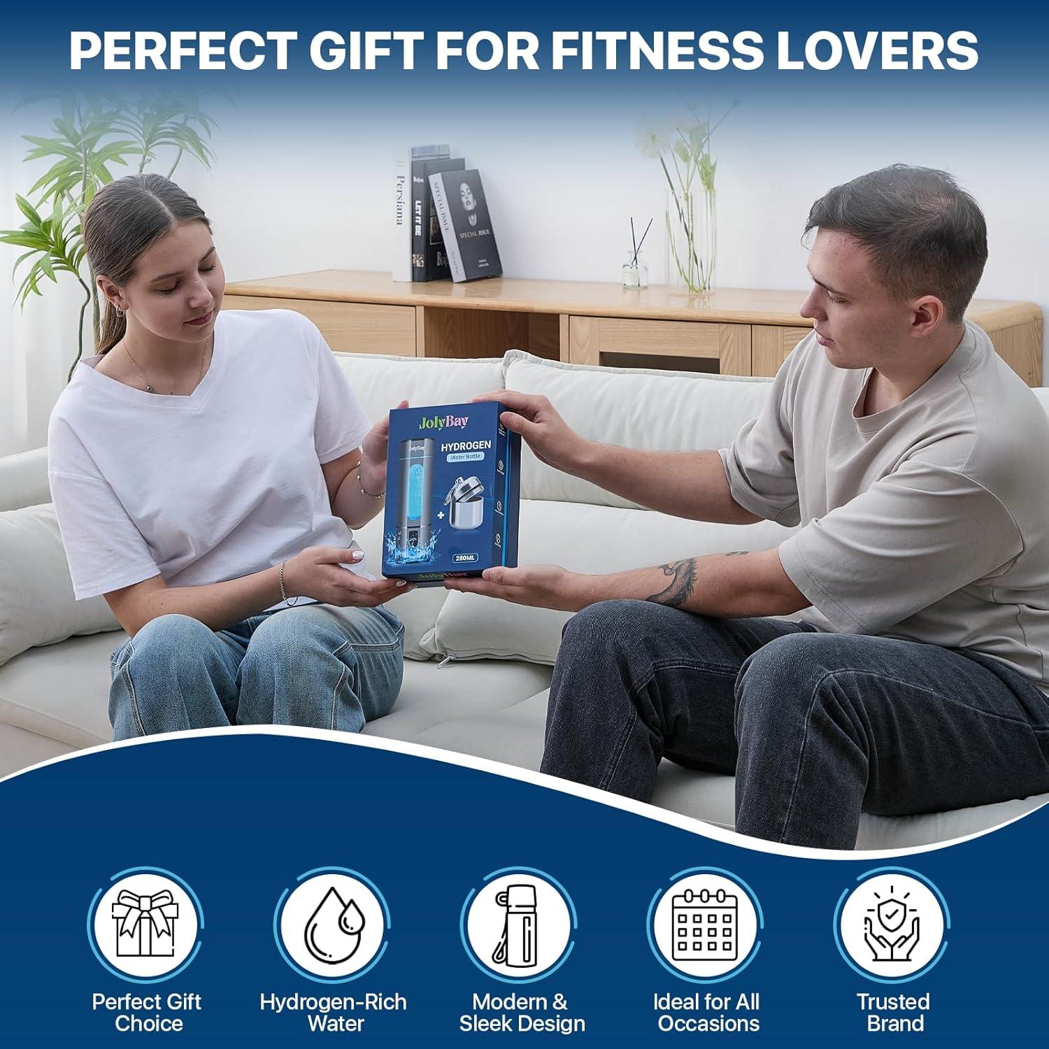 Generador de Agua Hidrógeno JolyBay 280ML con Temporizador