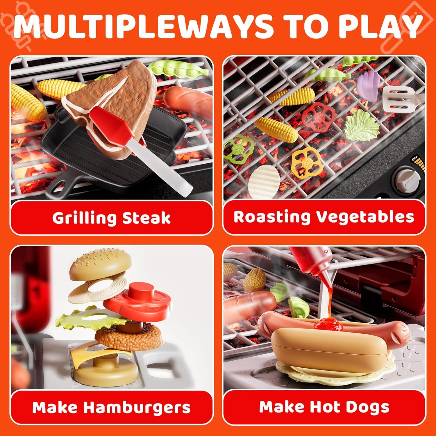 Set de Parrilla BBQ para Niños Zsinb 2 Niveles con Sonido