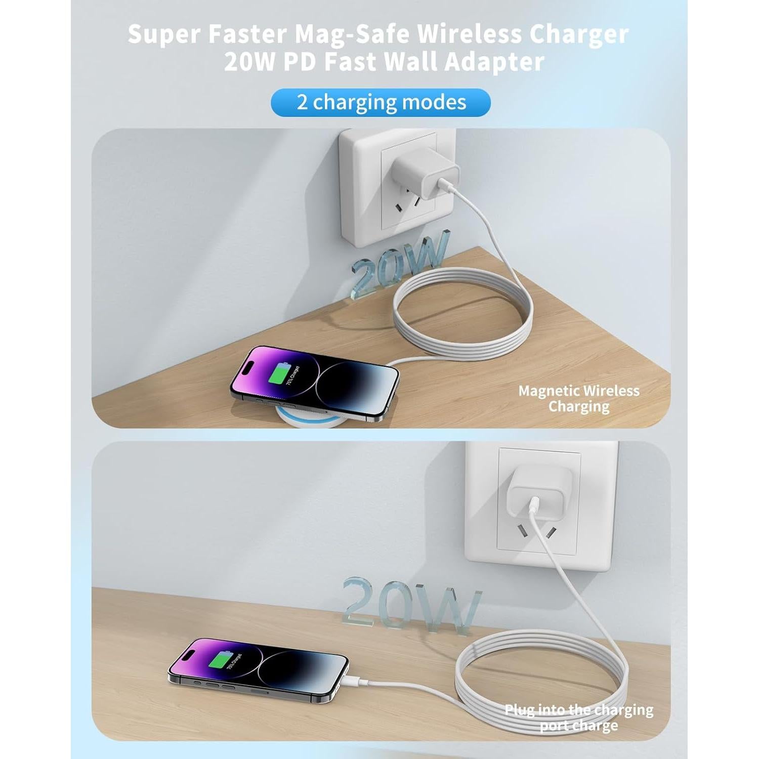 Cargador Inalámbrico Magnético AIOXQNL 15W para iPhone y AirPods