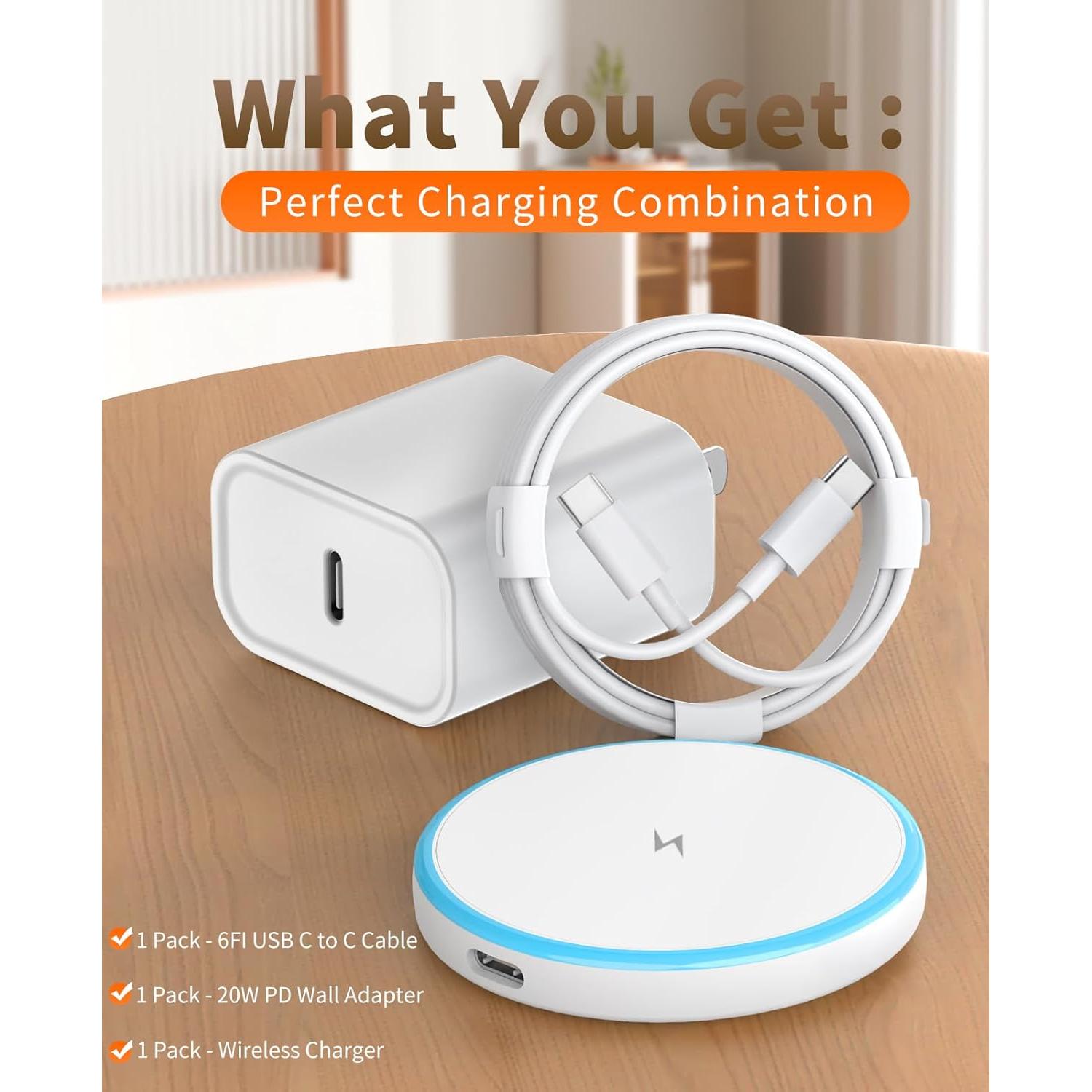 Cargador Inalámbrico Magnético AIOXQNL 15W para iPhone y AirPods