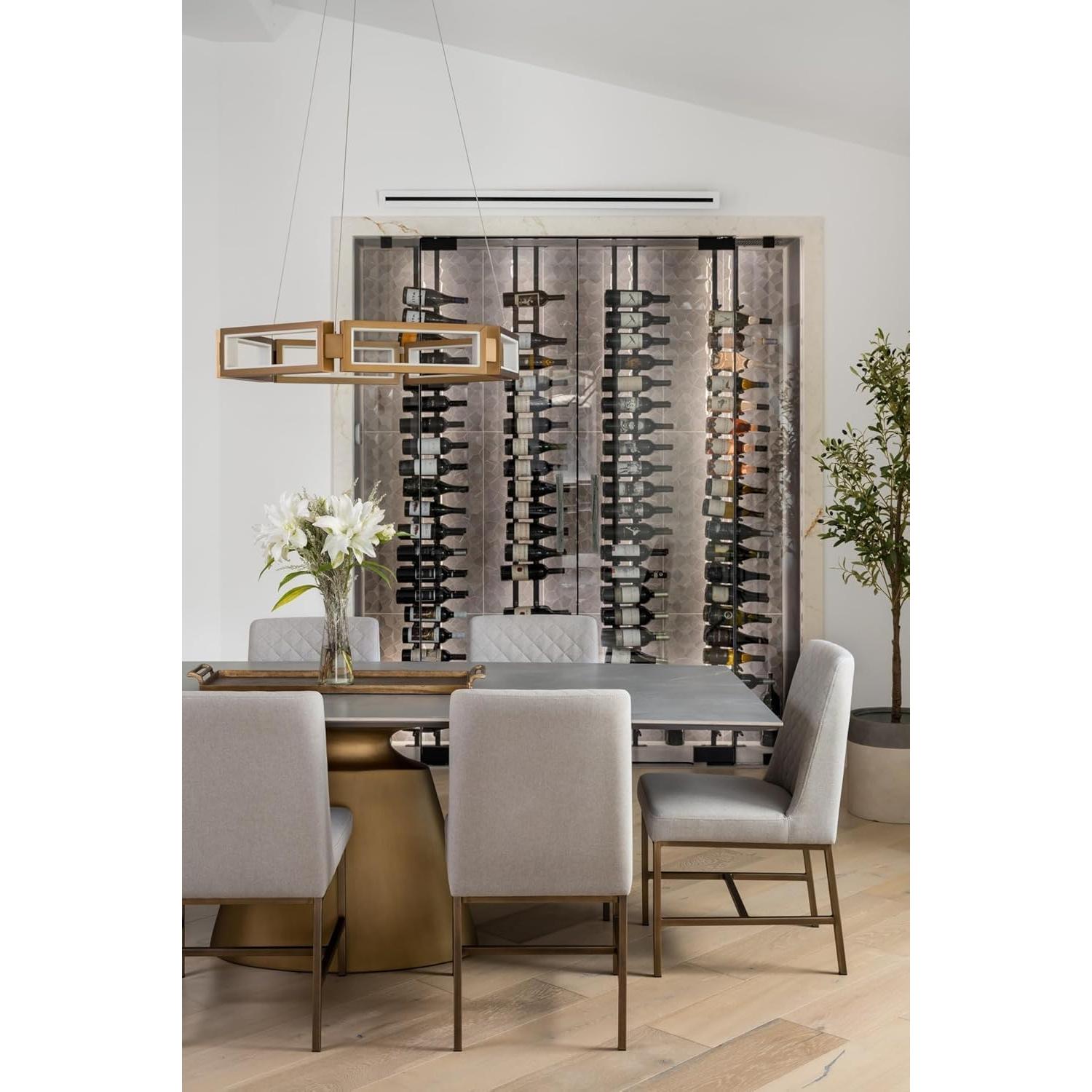 Exhibidor de Botellas de Vino Ultra - Montaje Piso a Techo, 21 Botellas, Negro