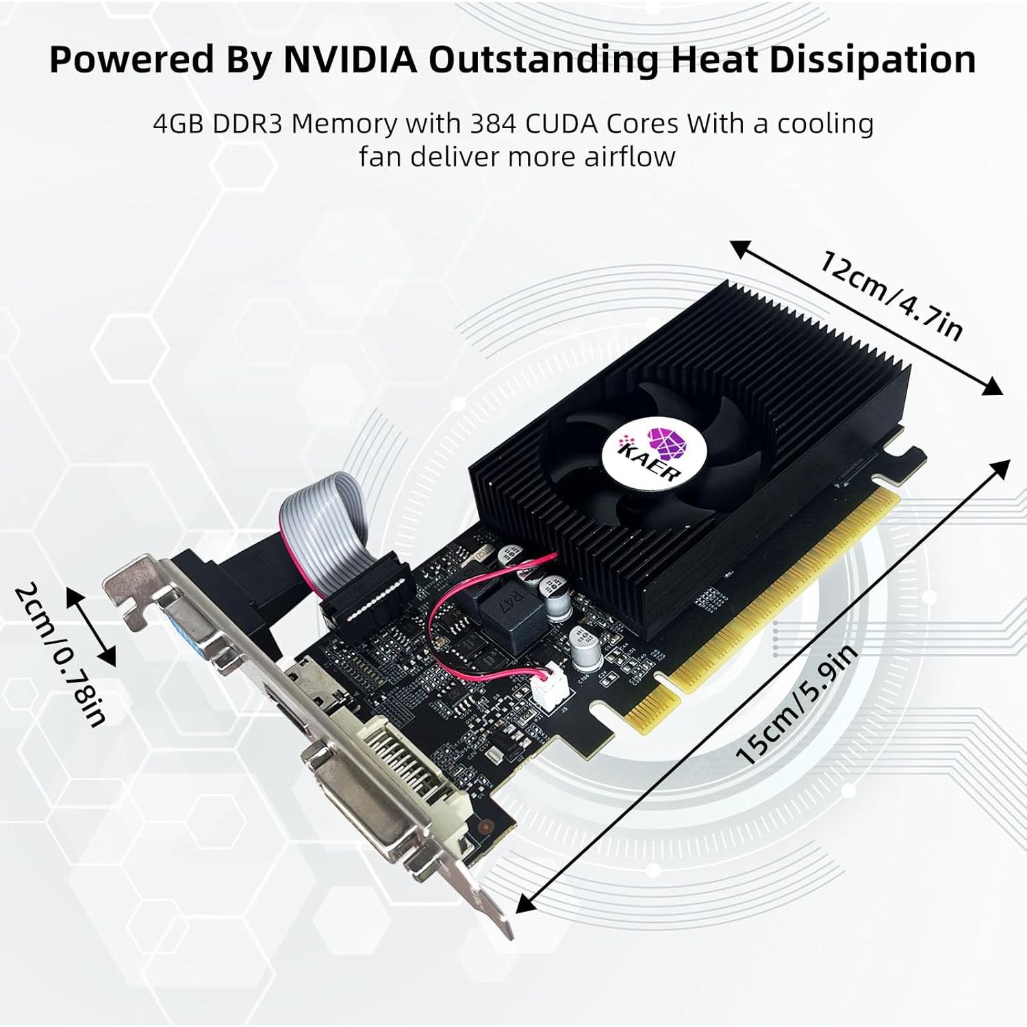 Tarjeta Gráfica KAER GT 730 4GB DDR3 DirectX 11 HDMI