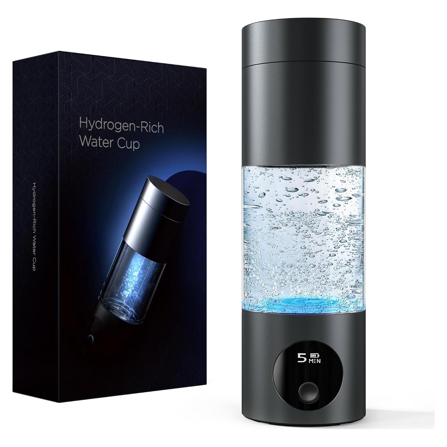 Botella de Agua de Hidrógeno Ruimi 8oz 6000 PPB Portátil LED