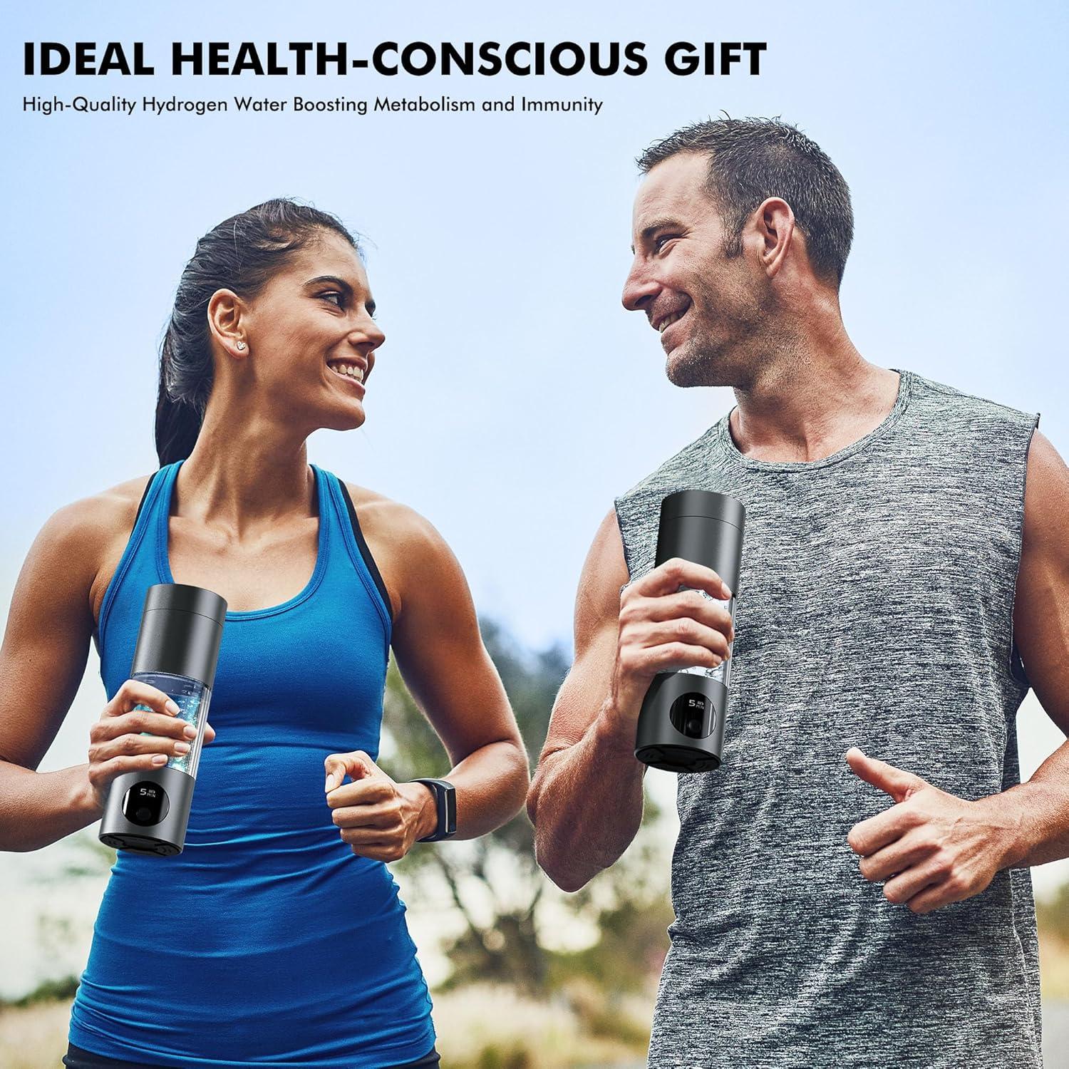 Botella de Agua de Hidrógeno Ruimi 8oz 6000 PPB Portátil LED