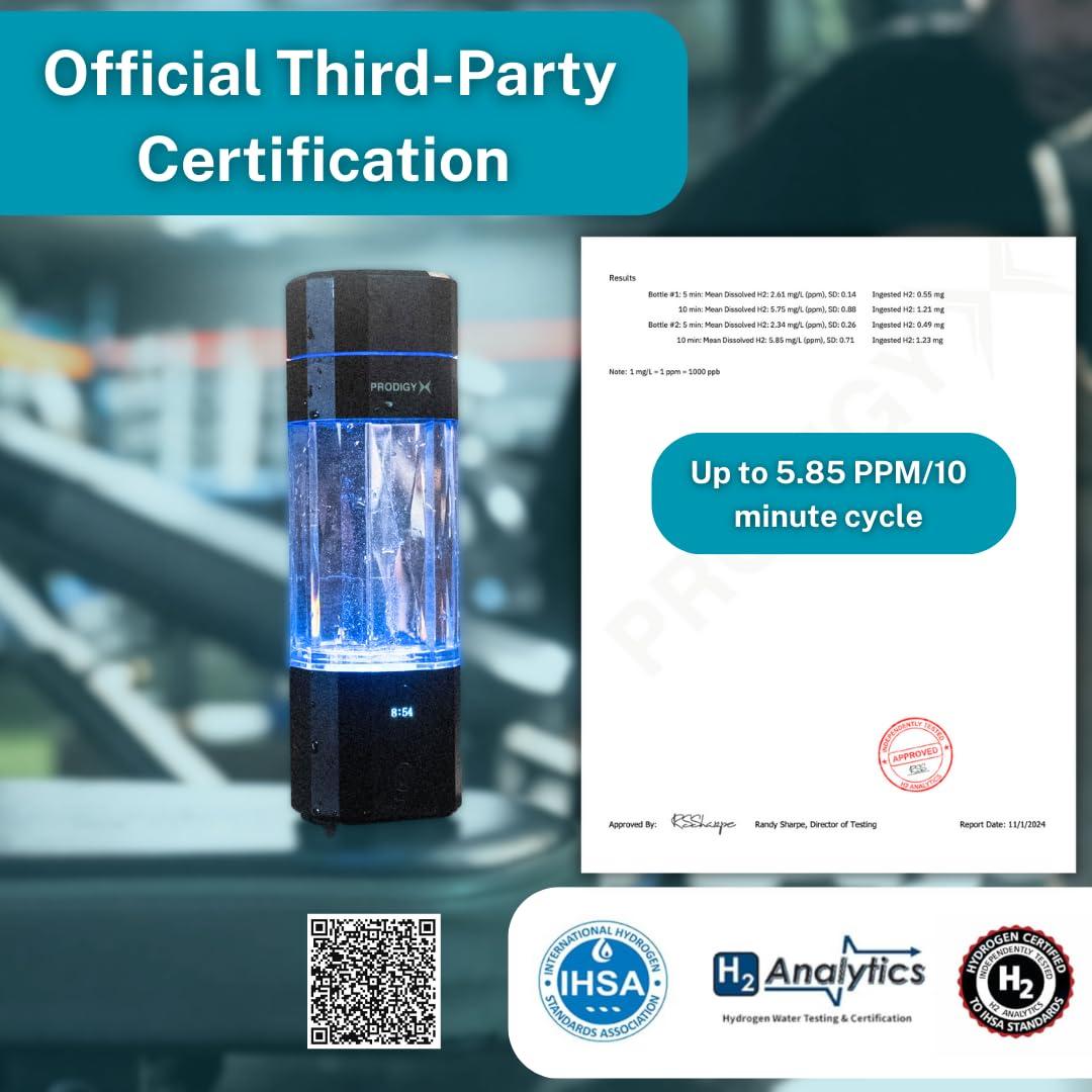 Botella de Agua de Hidrógeno Prodigy X 210ml - 5.85 PPM