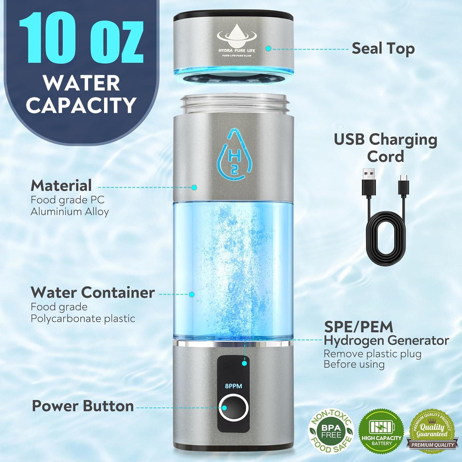 Generador de Agua de Hidrógeno Hydra Pure Life 8000PPB 3-en-1