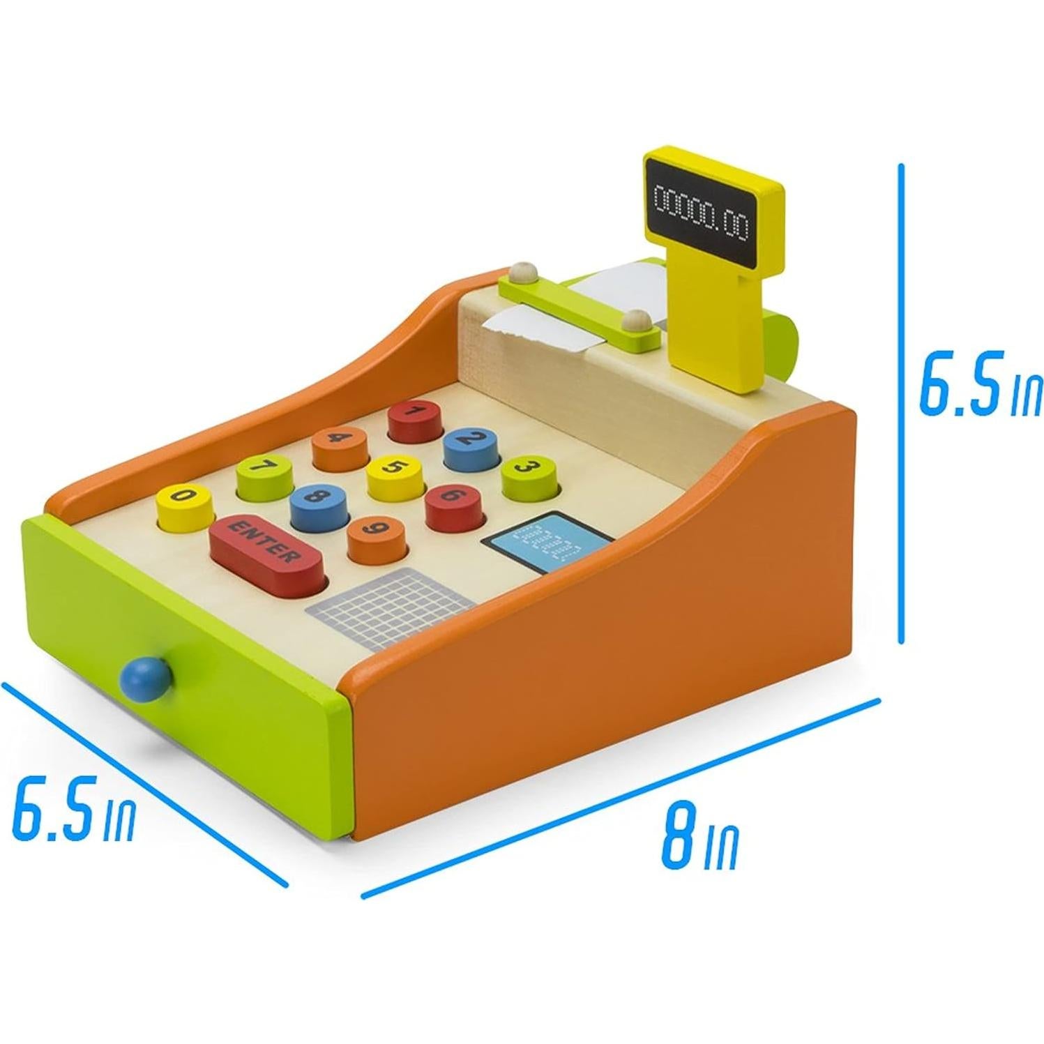 Caja Registradora de Juguete Wood Eats! con 22 Piezas - Juego Educativo para Niños