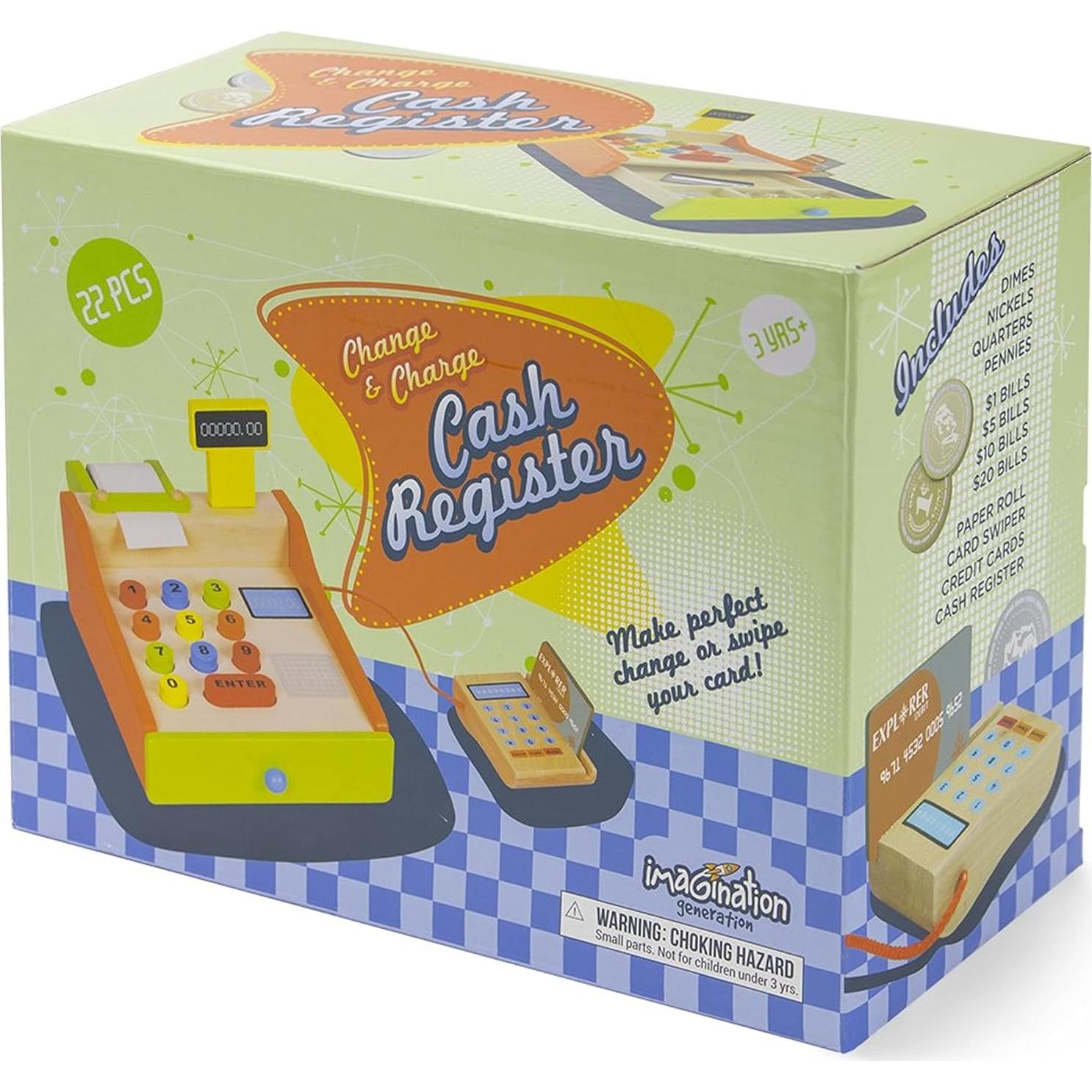 Caja Registradora de Juguete Wood Eats! con 22 Piezas - Juego Educativo para Niños