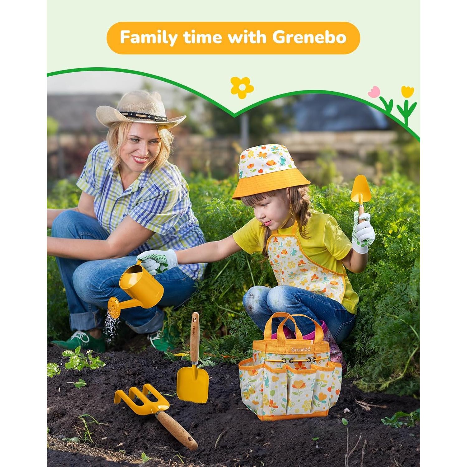 Set de Jardinería para Niños Grenebo 8 Piezas Amarillo