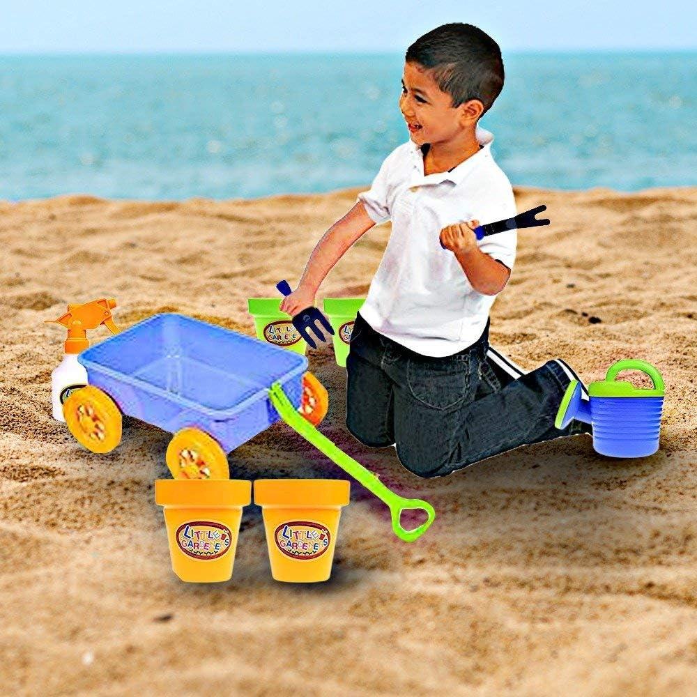 Carrito de Jardín Dimple DCN12752 con 15 Herramientas para Niños