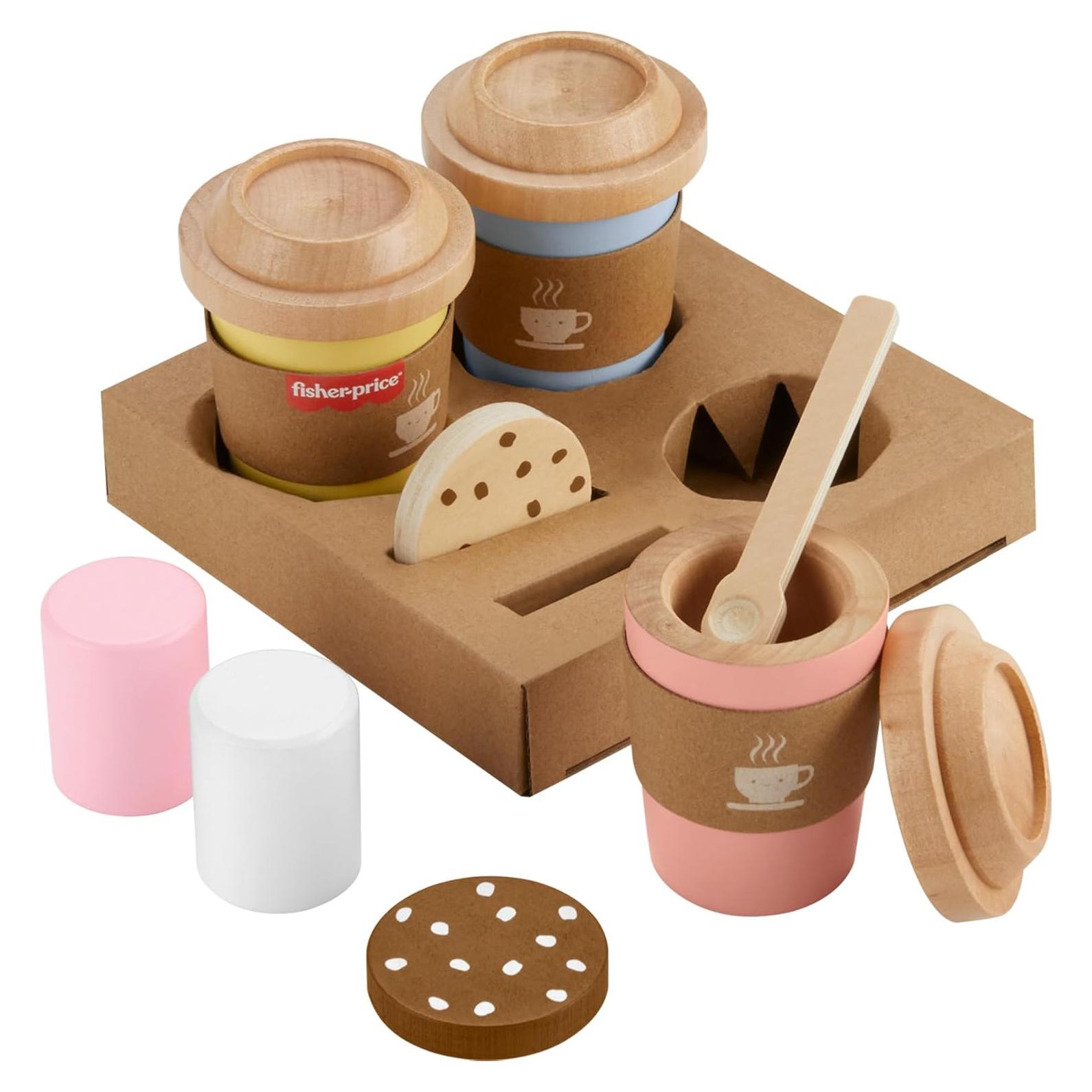 Juego de Café de Madera Fisher-Price 15 Piezas para Niños 3+