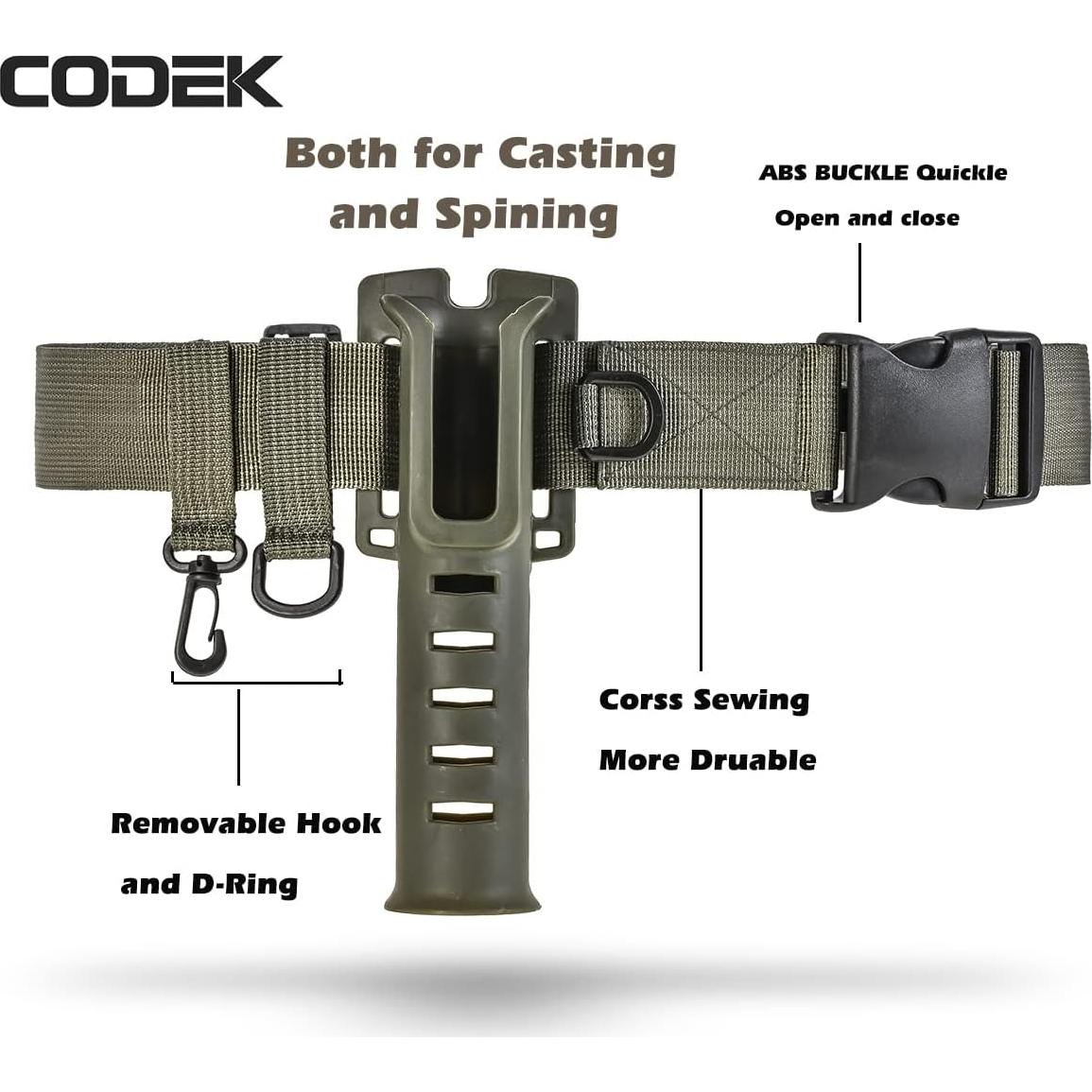 Soporte de caña de pescar CODEK 28189 cinturón ajustable