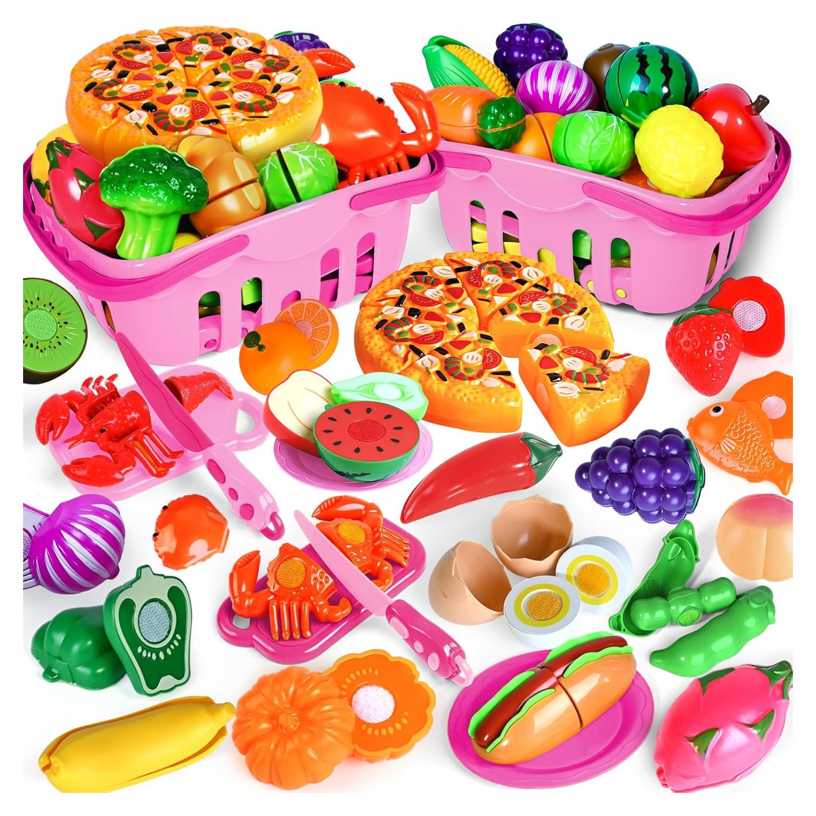 Juguete de Comida de Corte Shemira 100 Piezas Rosa