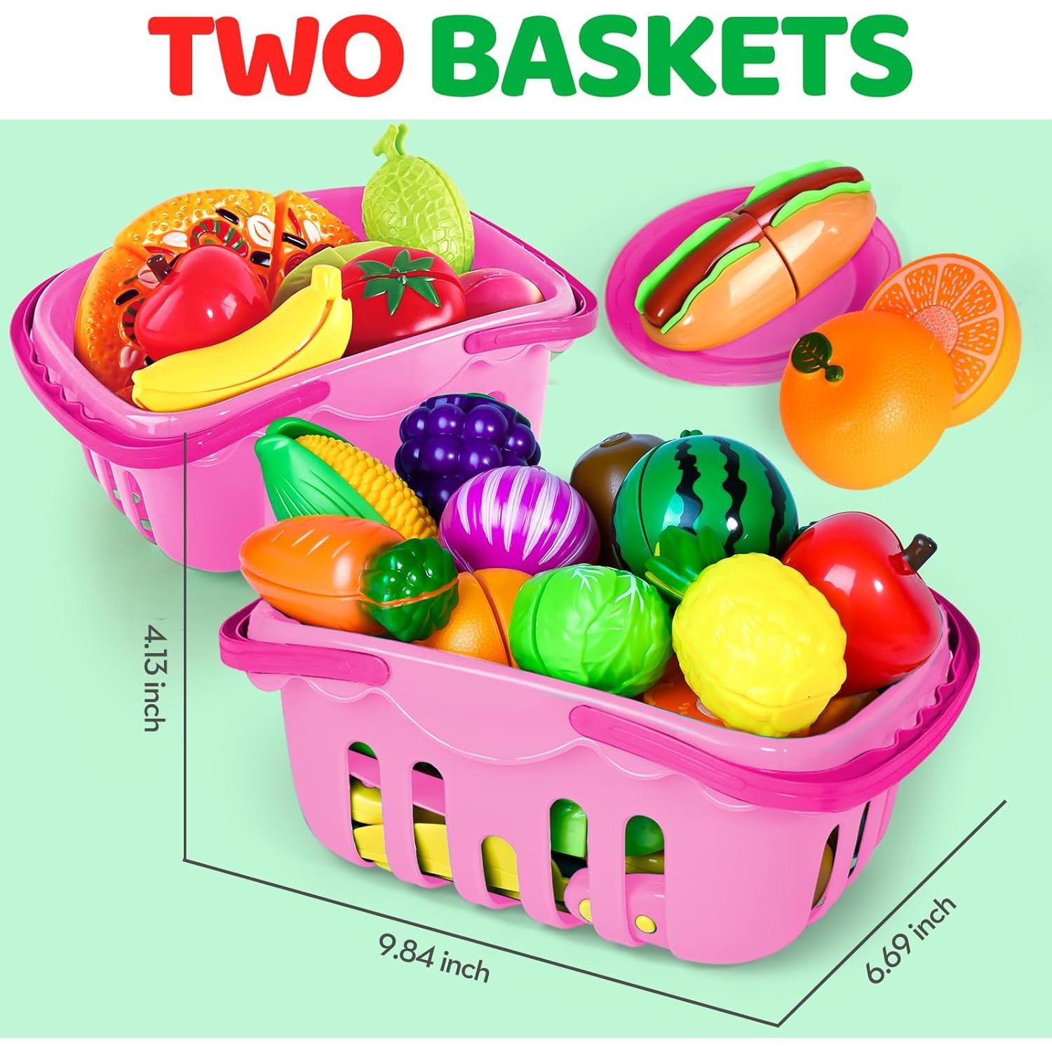 Juguete de Comida de Corte Shemira 100 Piezas Rosa