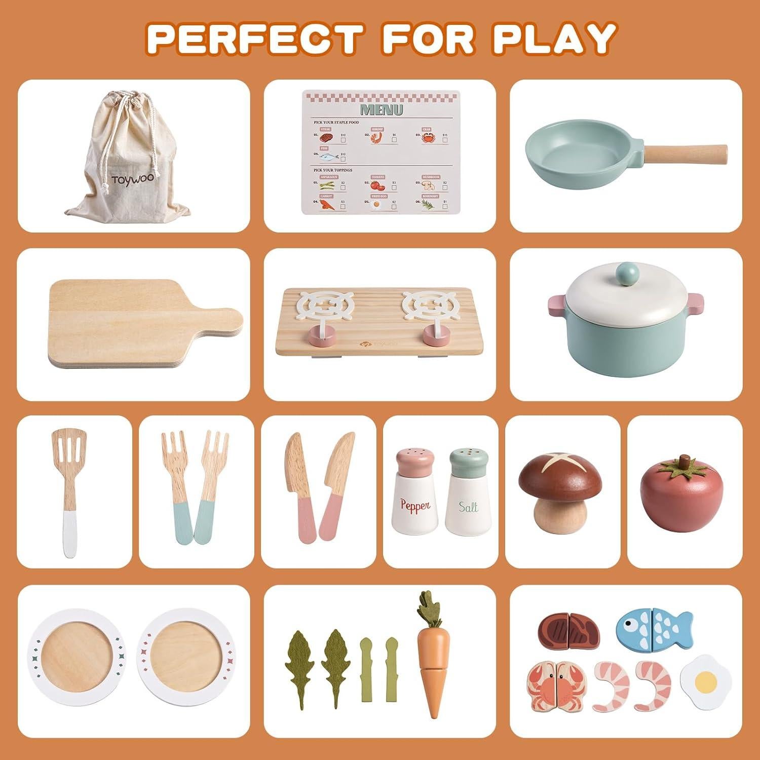 Conjunto de Cocina de Madera ZheJiang 24x26x5 cm Juguete Infantil