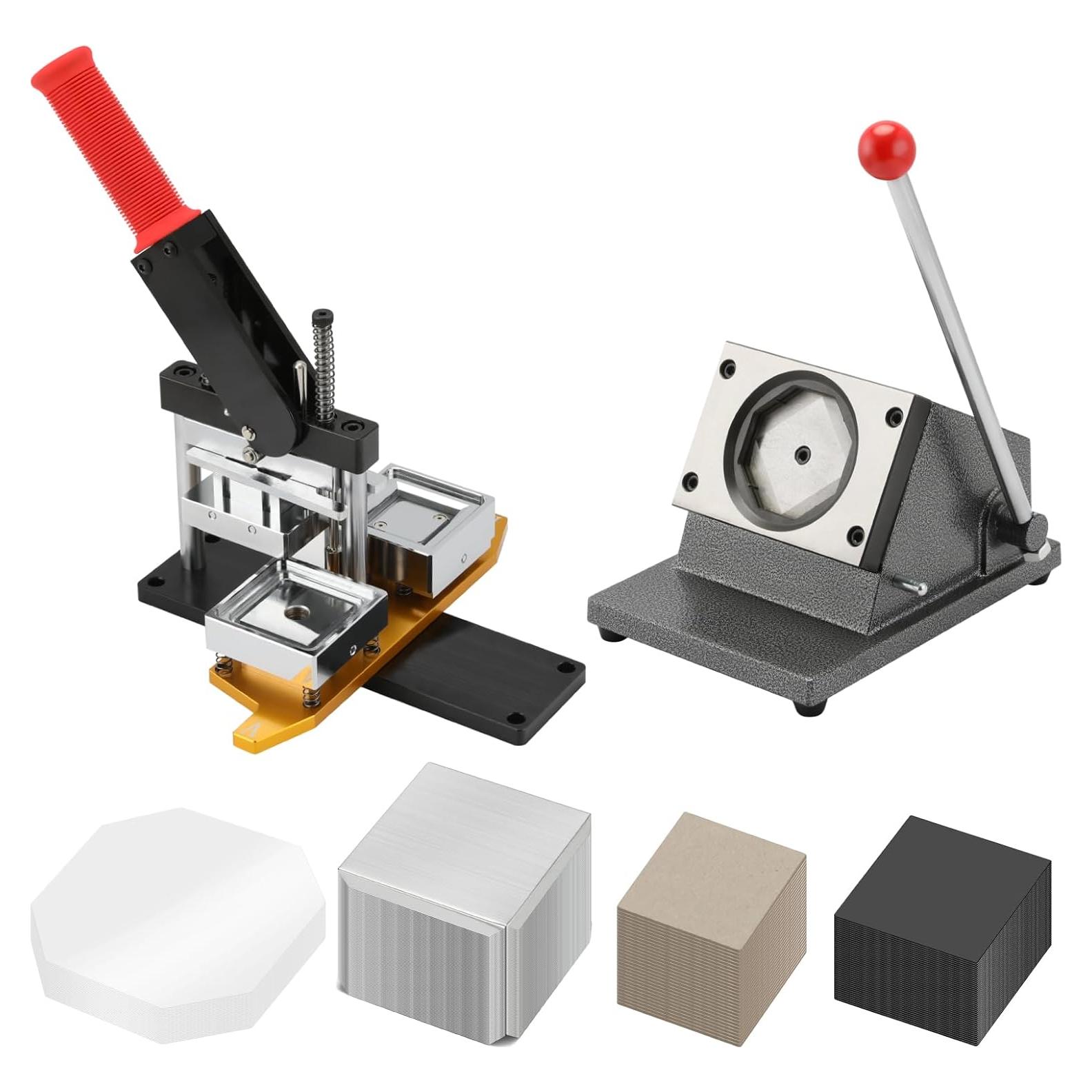 Máquina de Hacer Imán Pteklin 5x5cm + Cortadora + 100 Materiales