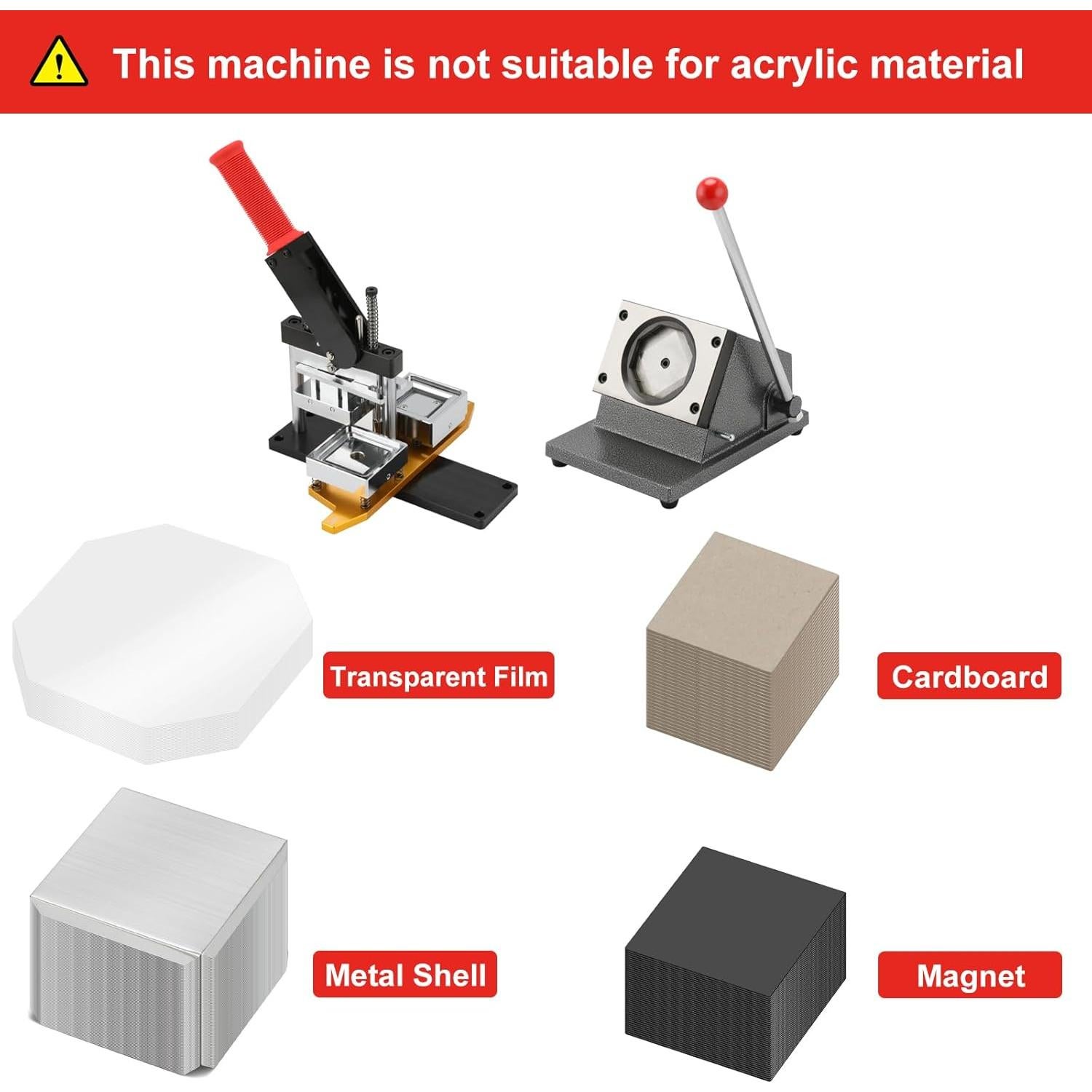 Máquina de Hacer Imán Pteklin 5x5cm + Cortadora + 100 Materiales