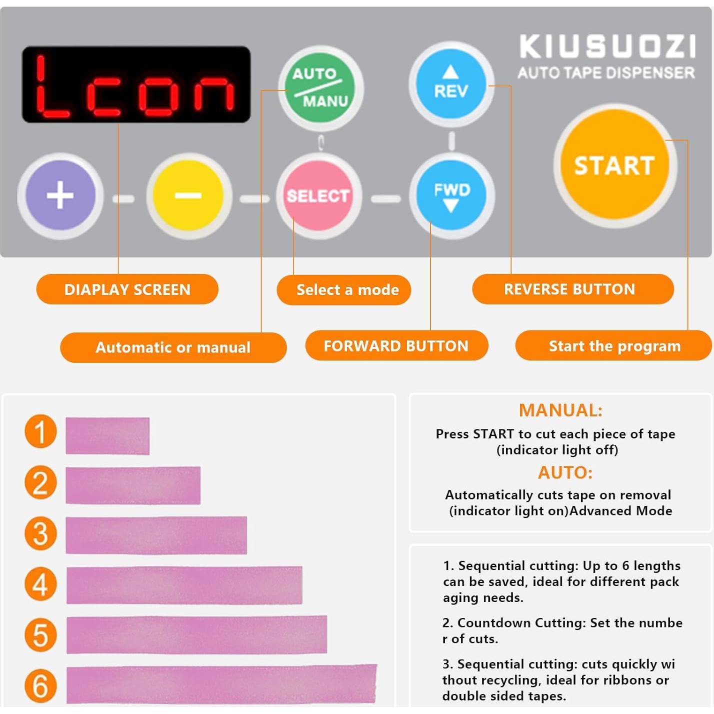 Cortadora Automática de Cinta KIUSUOZI 6-60mm Doble Cara