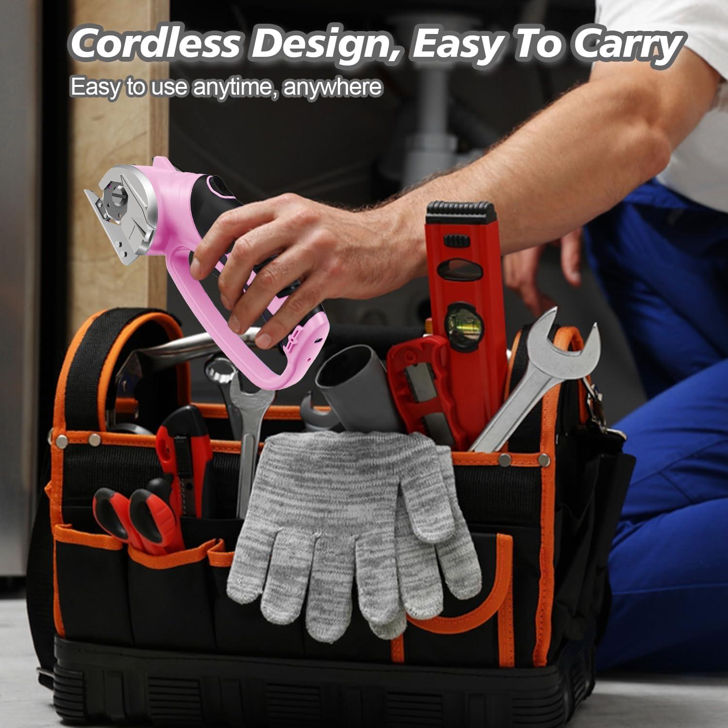 Tijeras eléctricas inalámbricas Mershca 4V con luz LED y seguridad