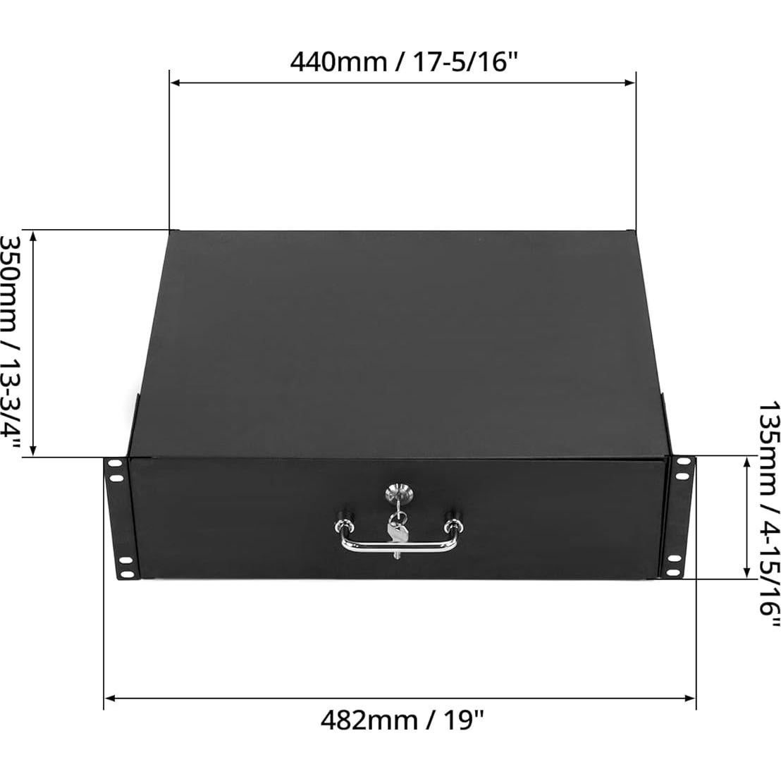 Cajón de Servidor 3U QWORK Montable en Rack Negro