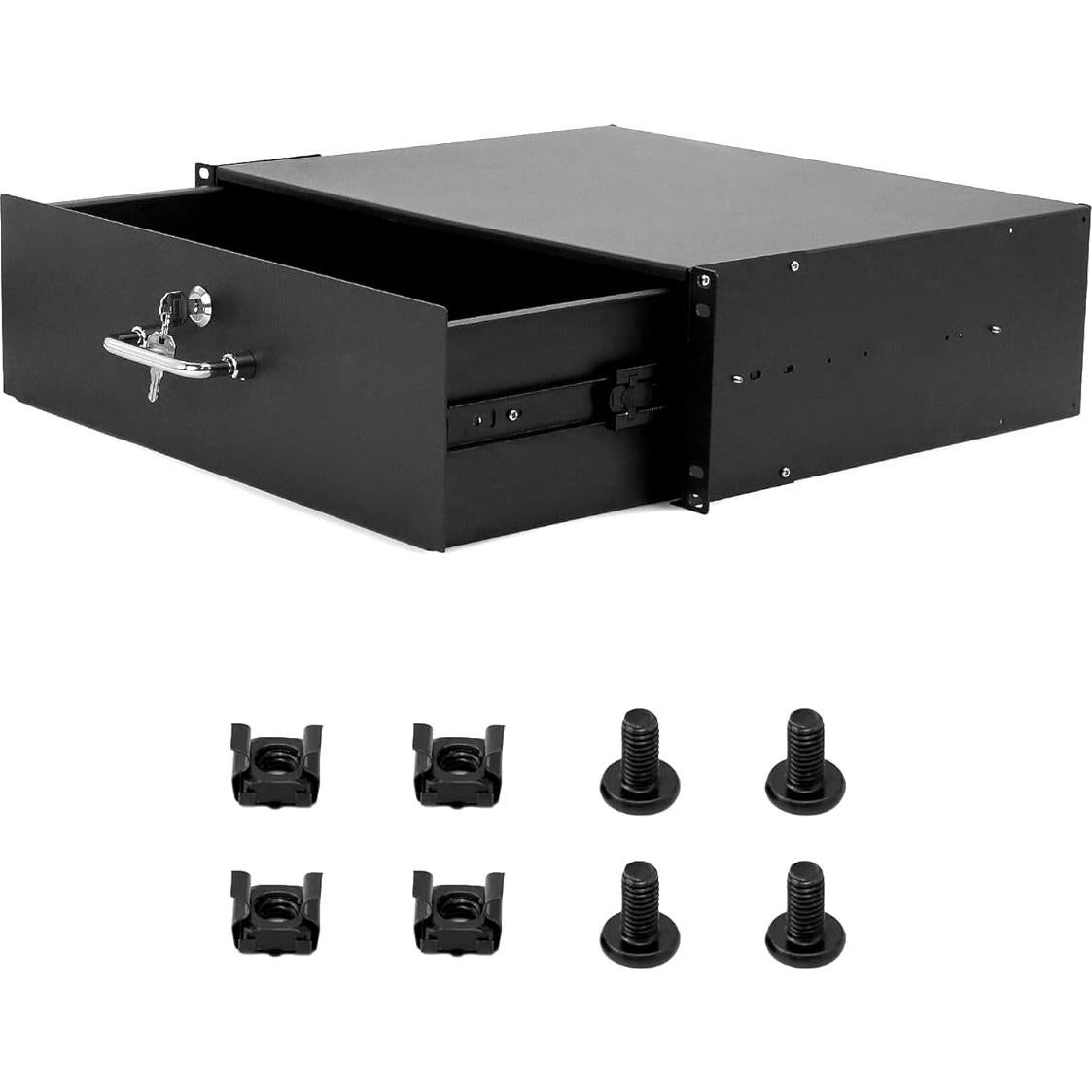 Cajón de Servidor 3U QWORK Montable en Rack Negro