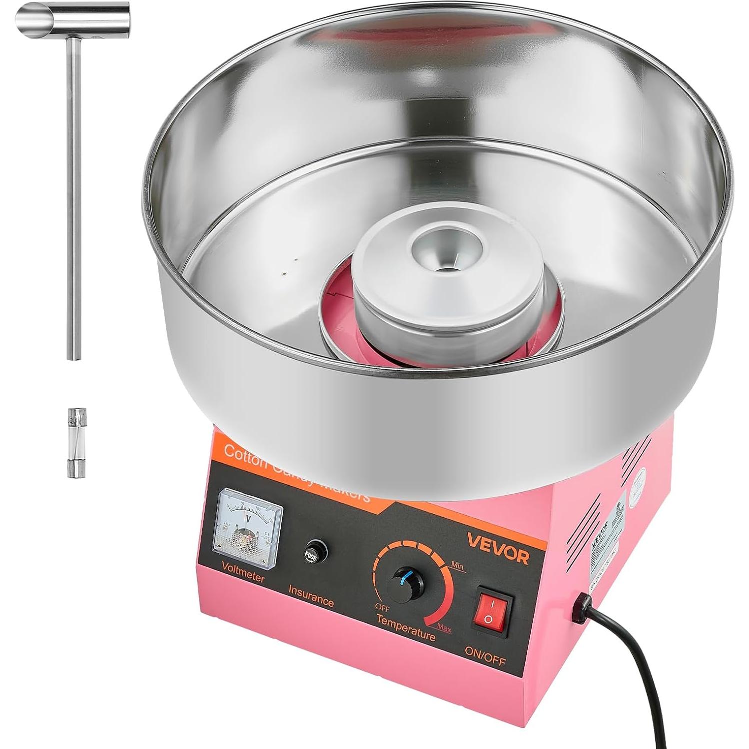 Máquina de Algodón de Azúcar VEVOR 1000W 15" Rosa