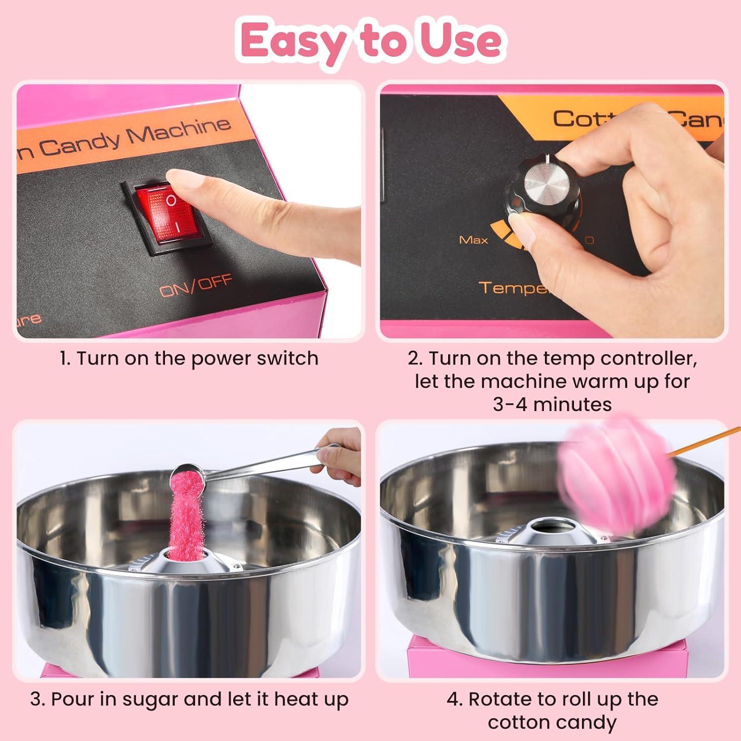 Máquina de Algodón de Azúcar AJGVQ 1000W Acero Inoxidable