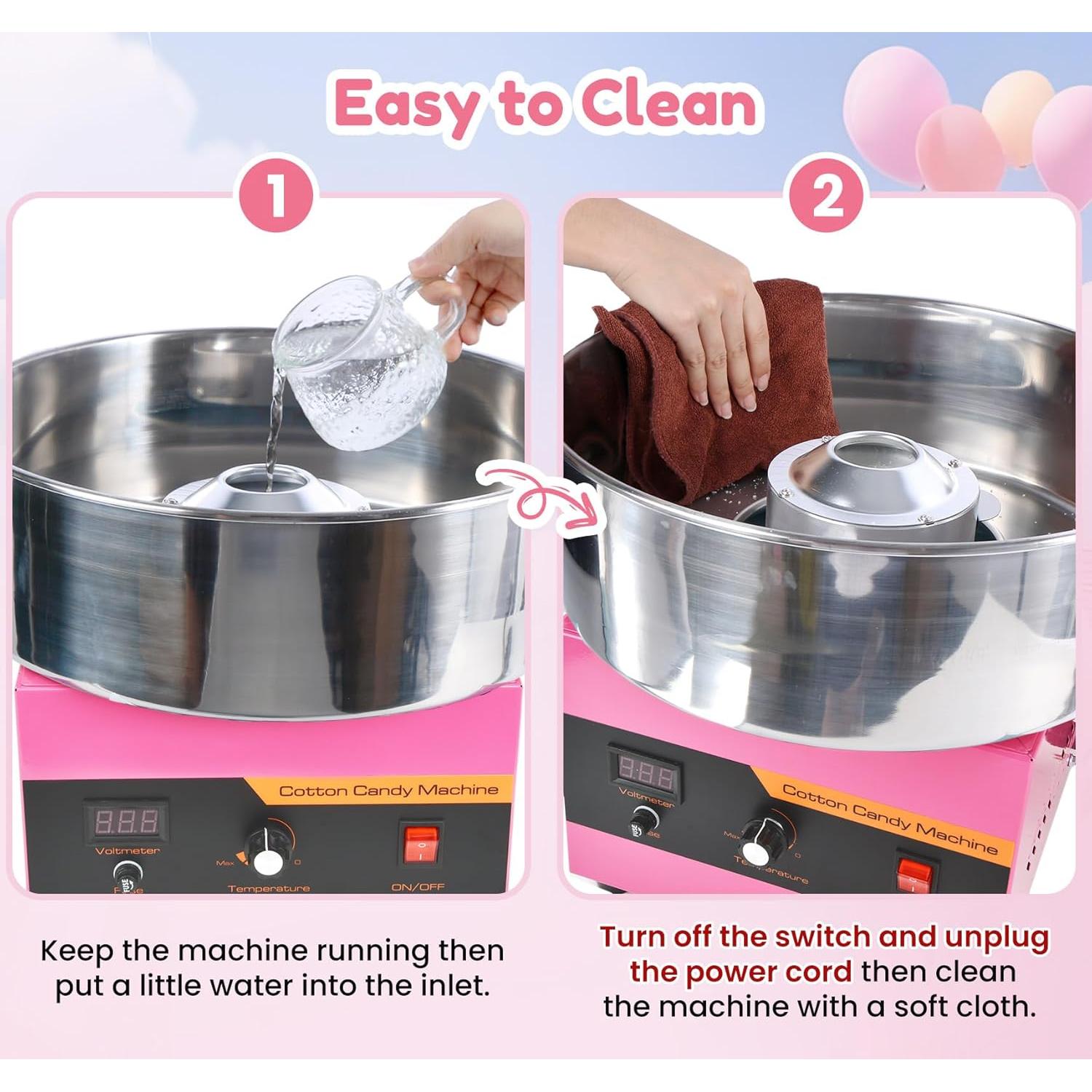 Máquina de Algodón de Azúcar Comercial Ajgvq 1000W Rosa