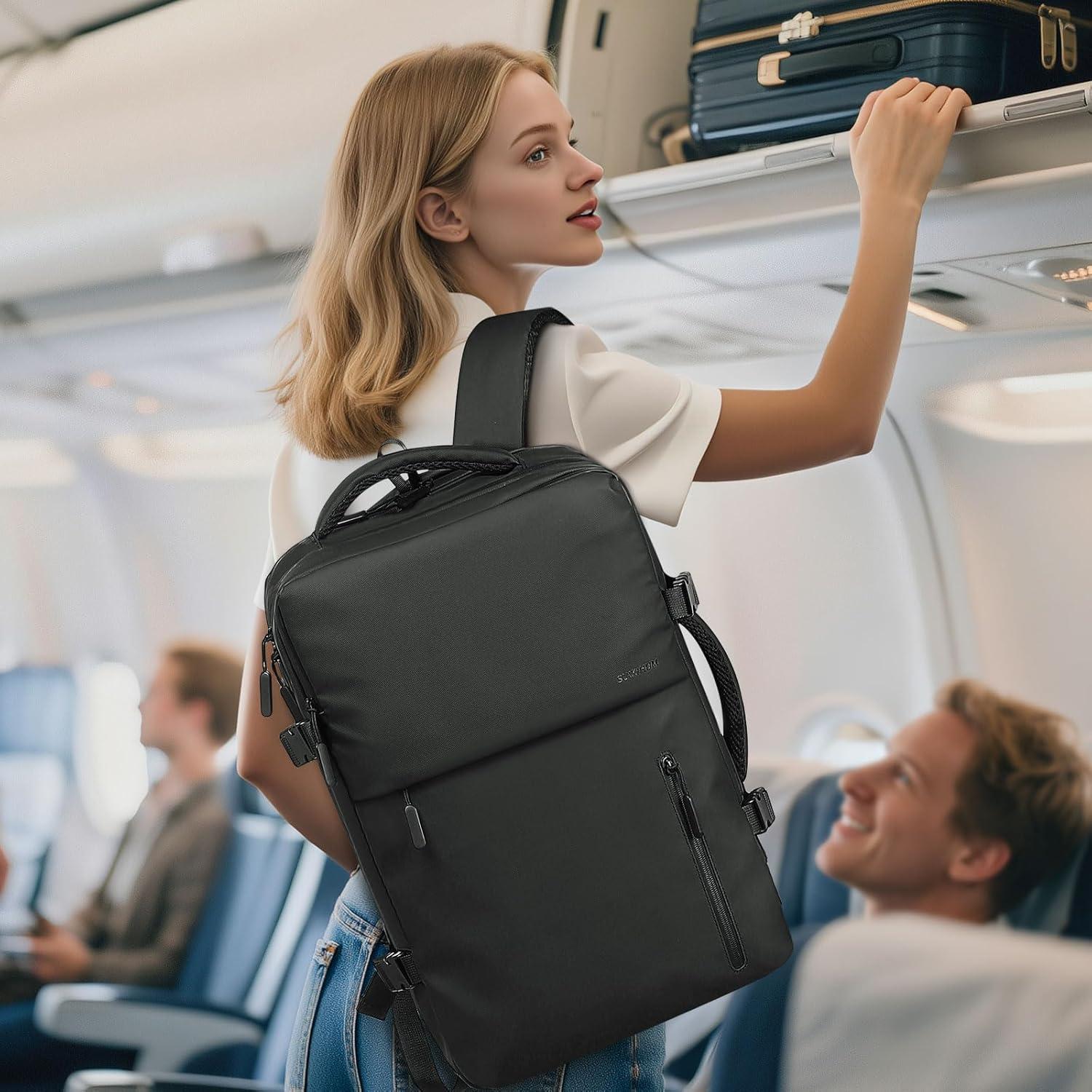 Mochila de Viaje de Negocios SUIKIHUM 16" USB C/A Negra