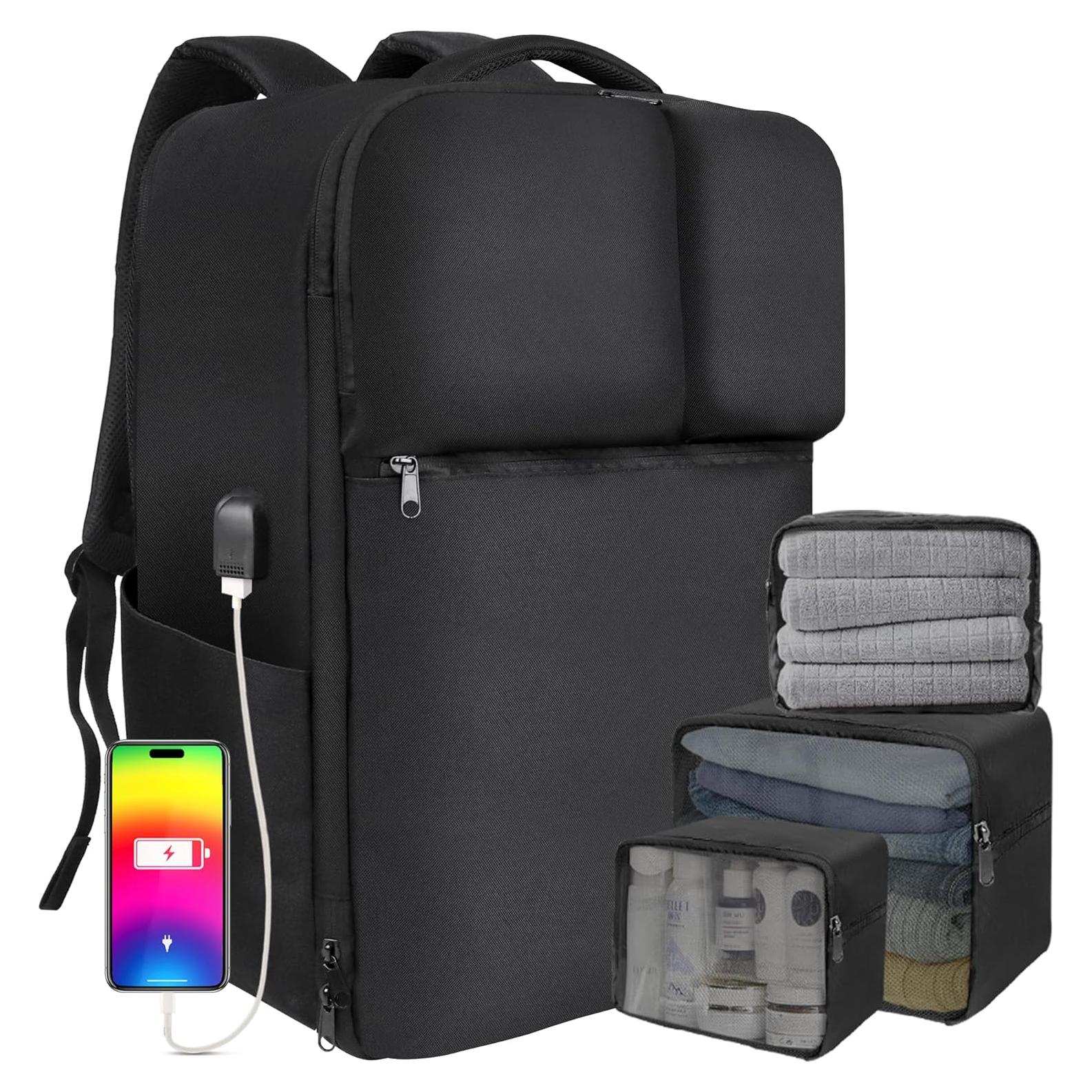 Mochila de Viaje 50L Devonwide Negra Aprobada para Vuelo