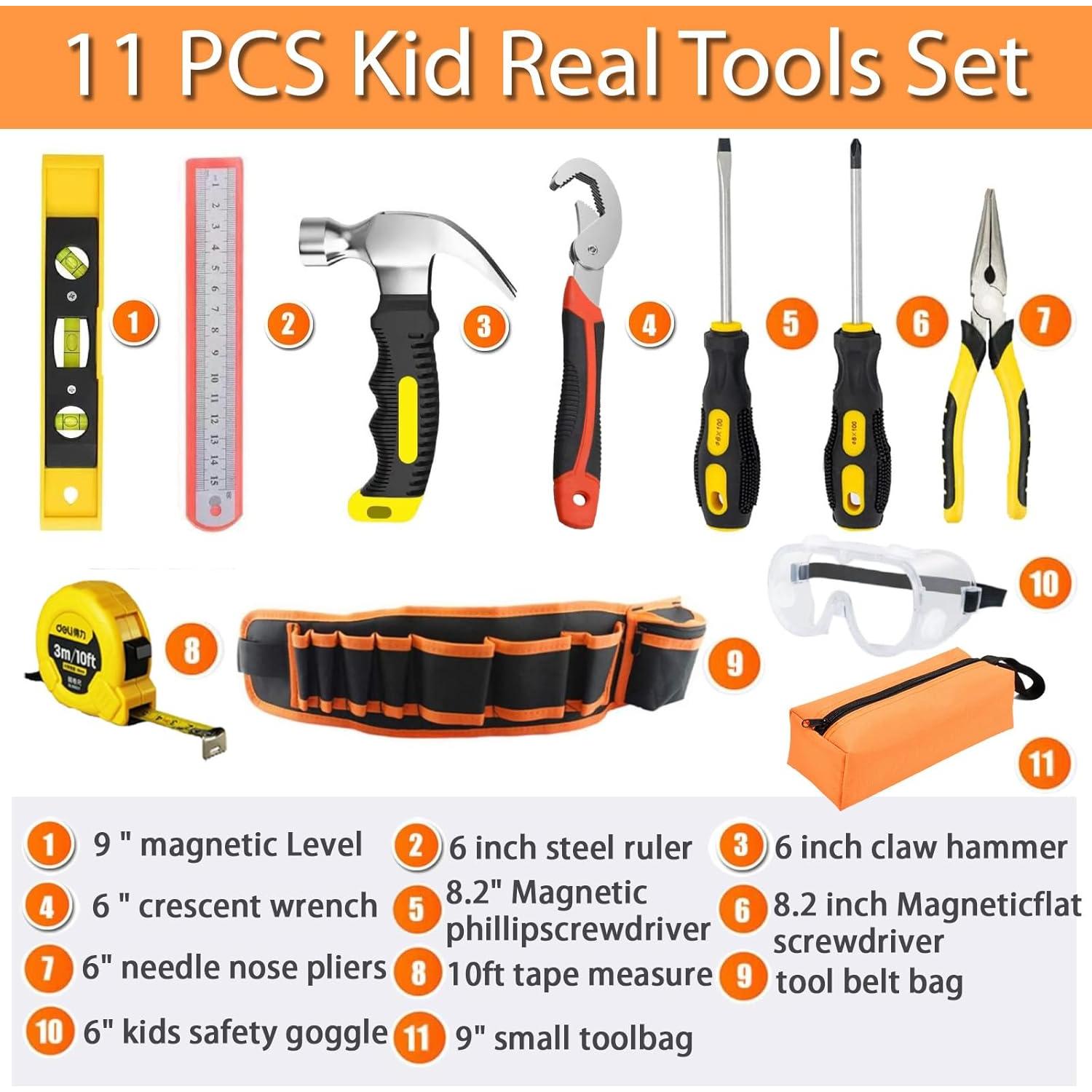 Kit de Herramientas para Niños QeeHeng 12 Piezas DIY