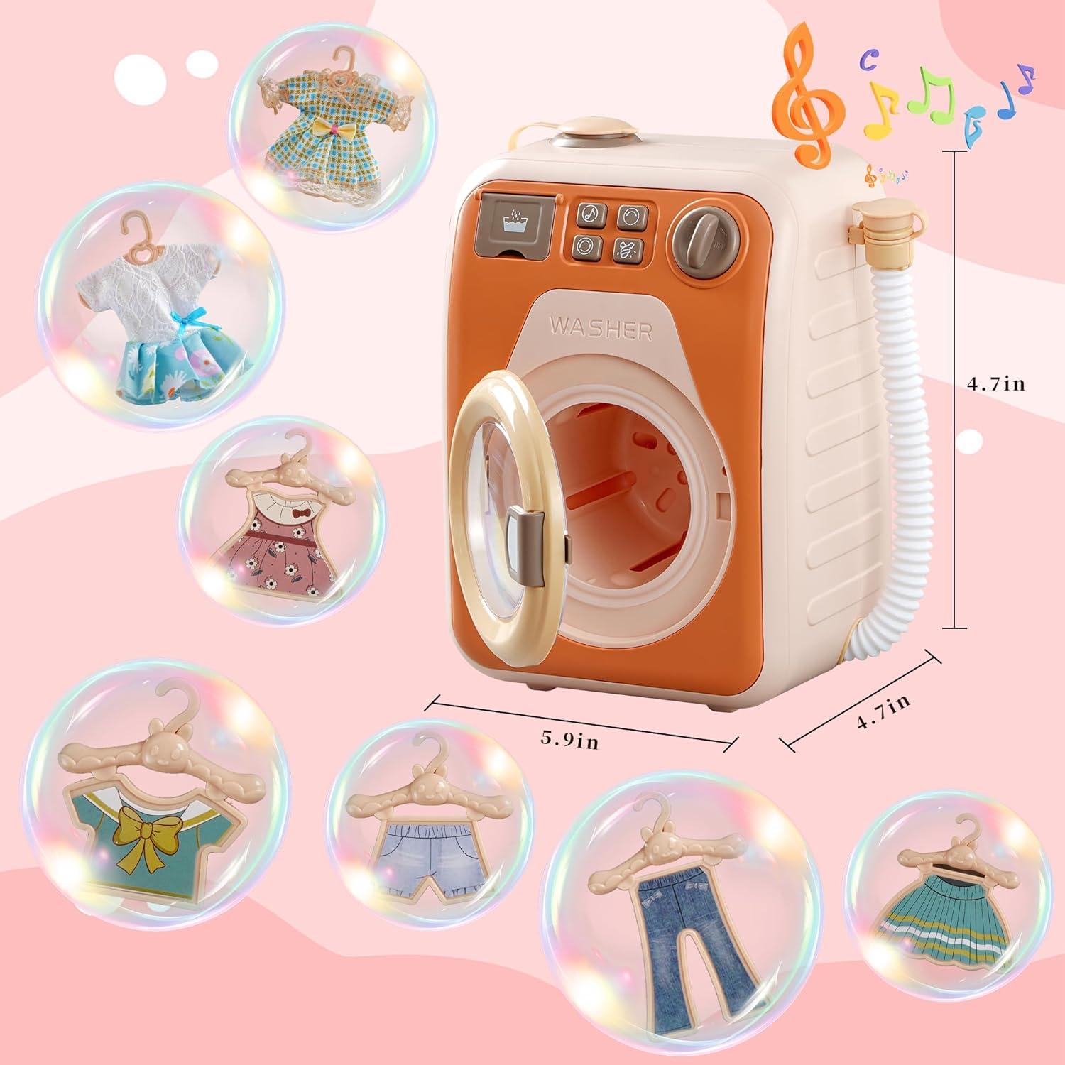 Mini Lavadora Realista HENG JIE TOYS con Efectos de Luz y Sonido