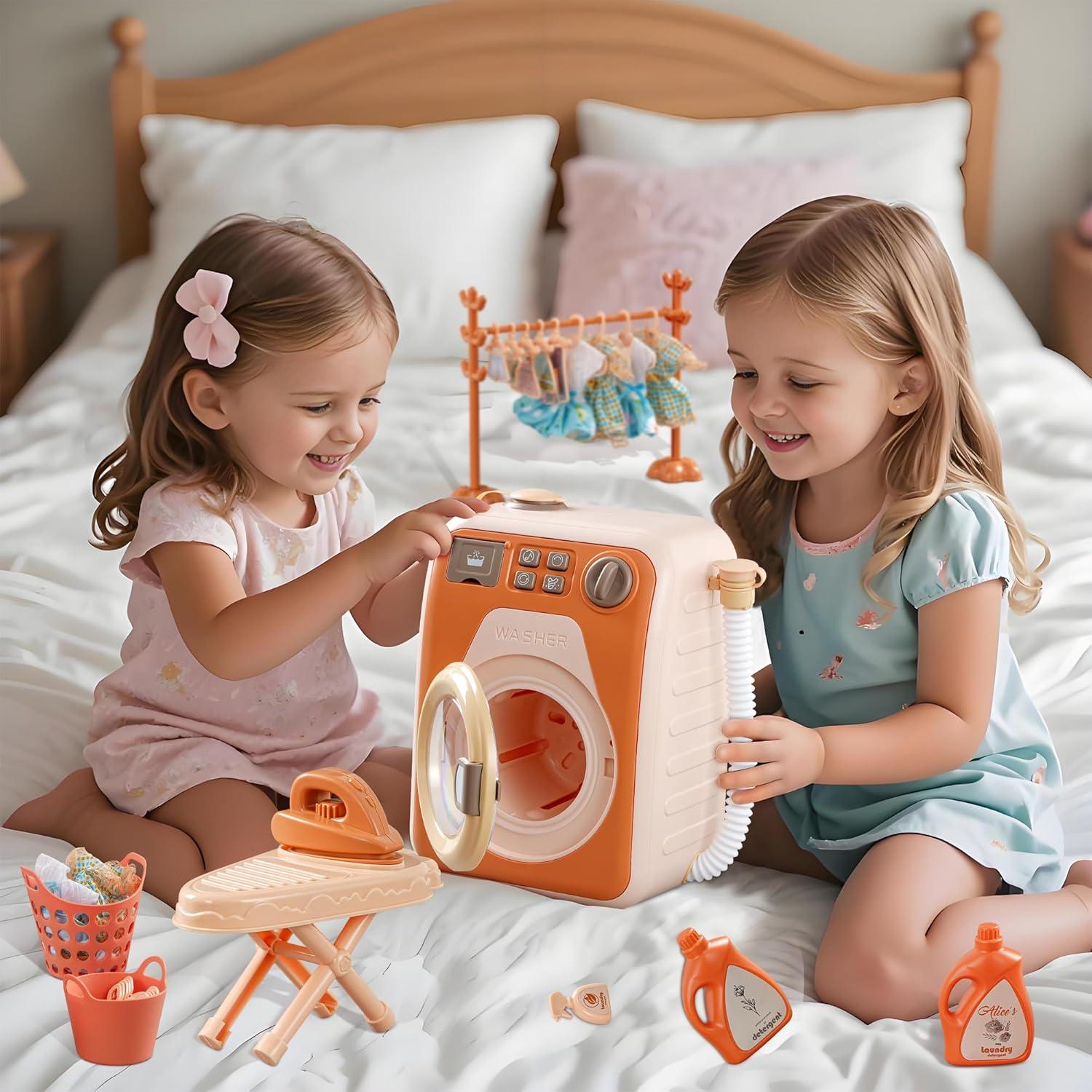 Mini Lavadora Realista HENG JIE TOYS con Efectos de Luz y Sonido