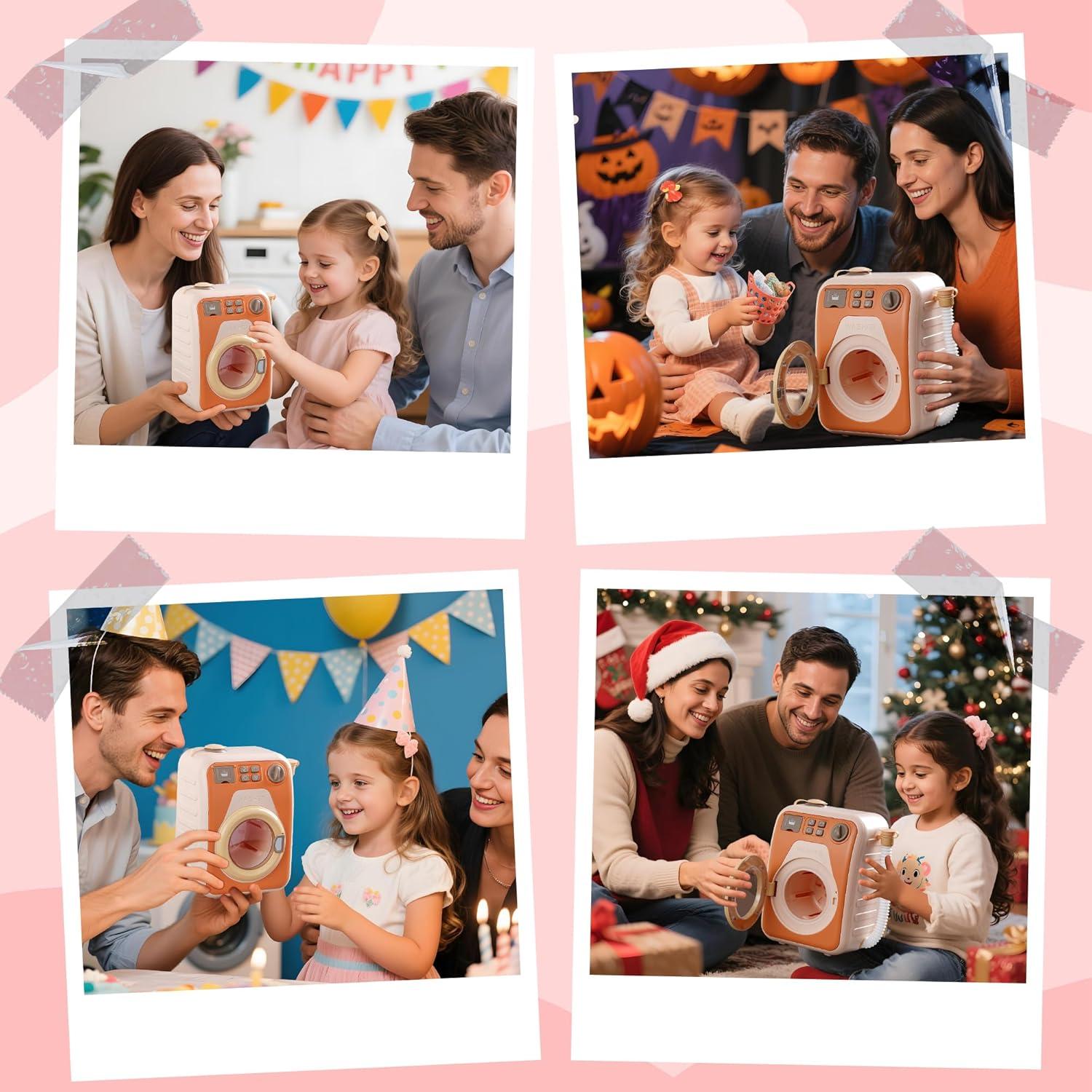 Mini Lavadora Realista HENG JIE TOYS con Efectos de Luz y Sonido