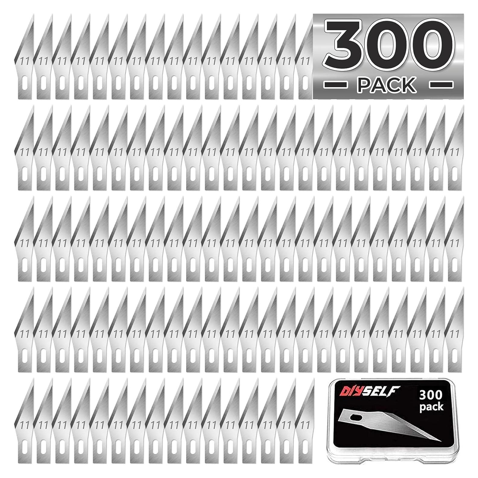 Cuchillas de Cuchillo Exacto DIYSELF #11 - 300 Piezas Acero Alto Carbono