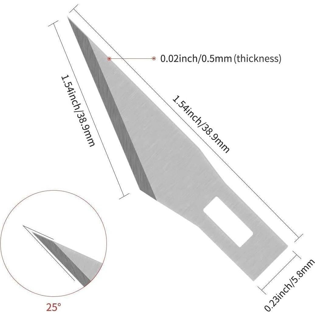 Cuchillas de Cuchillo Exacto DIYSELF #11 - 300 Piezas Acero Alto Carbono