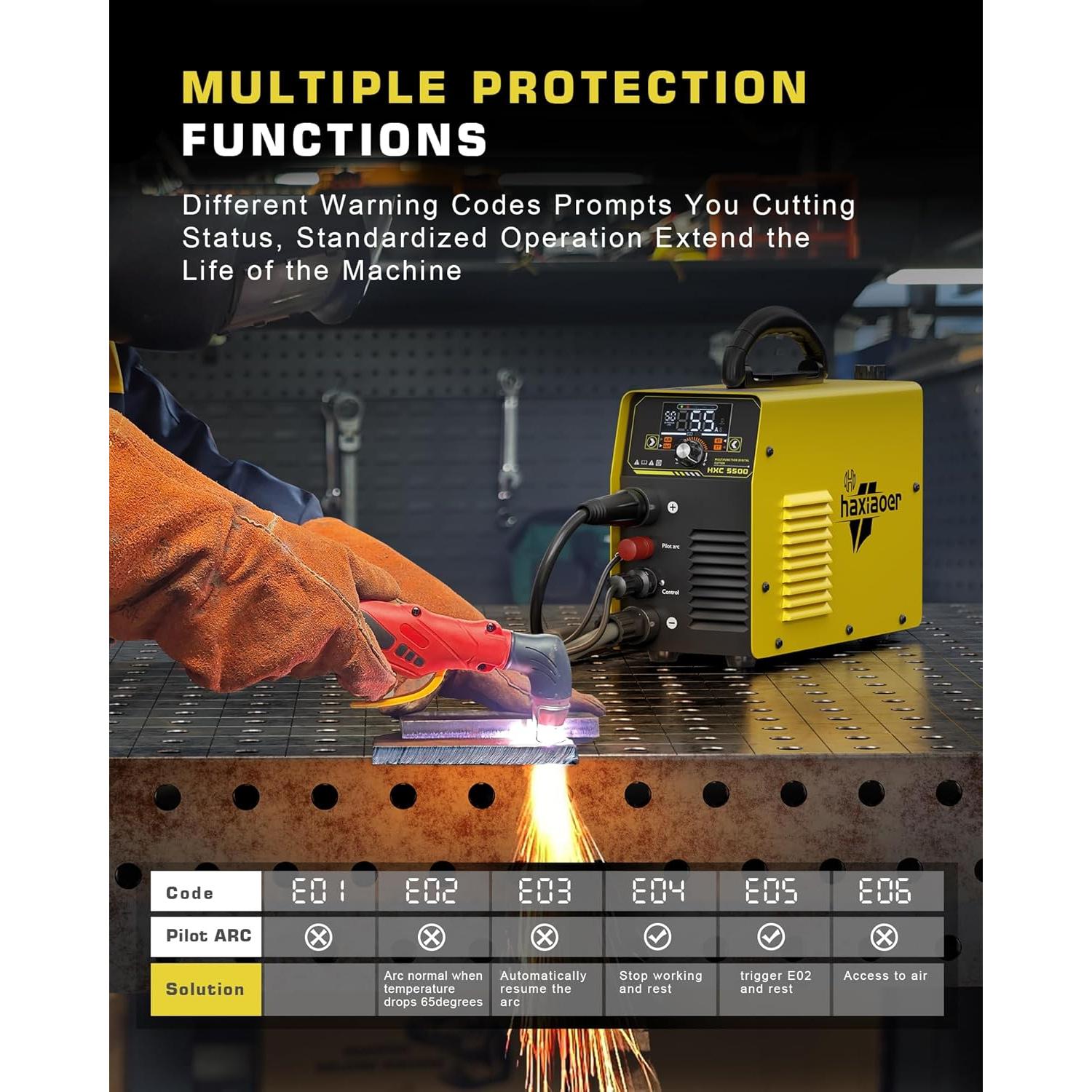 Cortadora de Plasma Haxiaoer HXC550D 55A Doble Voltaje 110V/220V