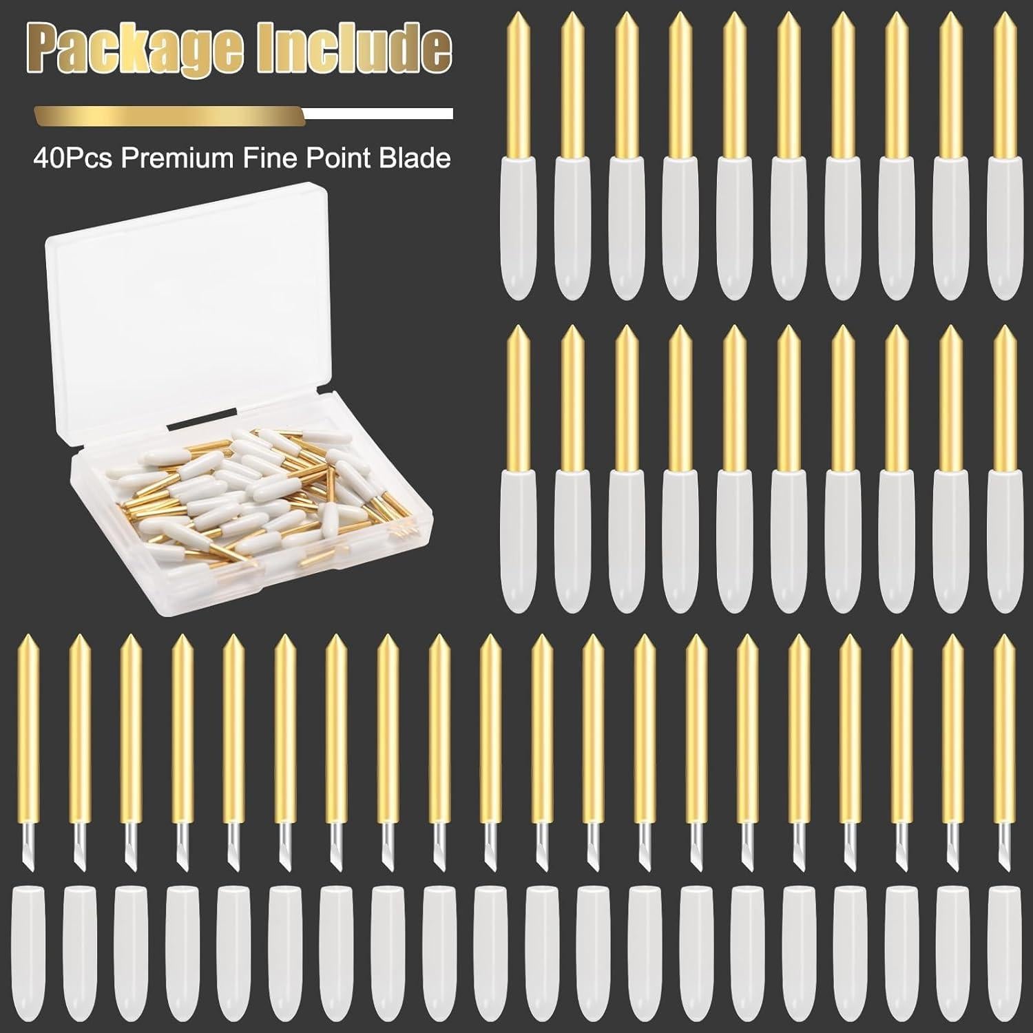 Cuchilla de Punta Fina Luxiv para Cricut - 40 Pcs, Acero Alemán