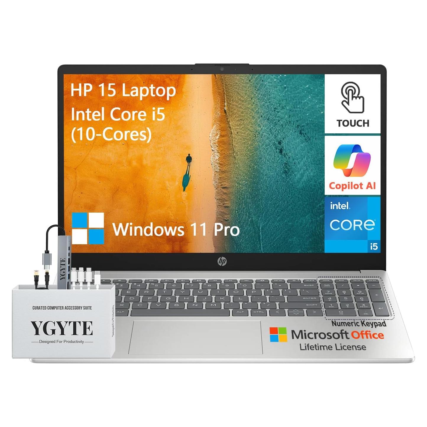 Laptop HP Esencial 15.6" Touch Intel i5 40GB RAM 1TB SSD
