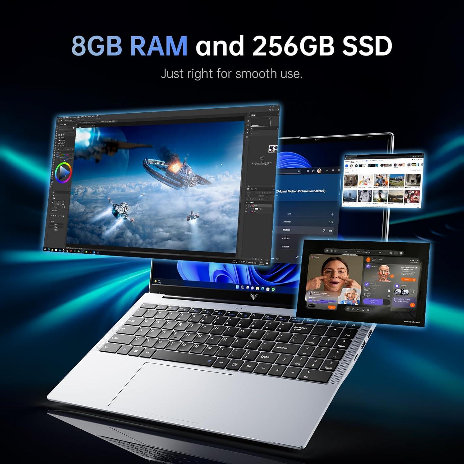 Laptop ACEMAGIC LX15, 15.6" FHD, Intel N97, 8GB RAM, 256GB SSD