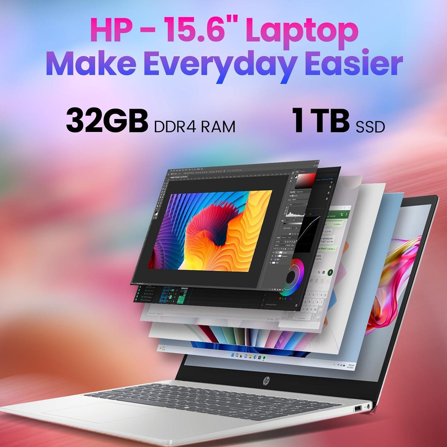 Laptop HP 15.6" Táctil Intel Core i3-1315U 16GB RAM 1TB SSD