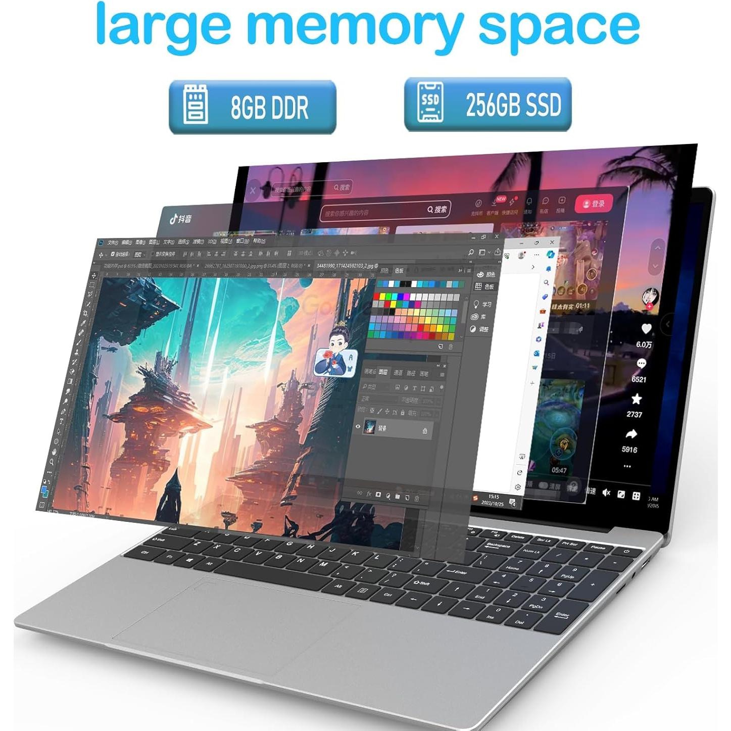 Portátil MTWZMM 15.6" FHD, Celeron N5095, 8GB RAM, 256GB SSD