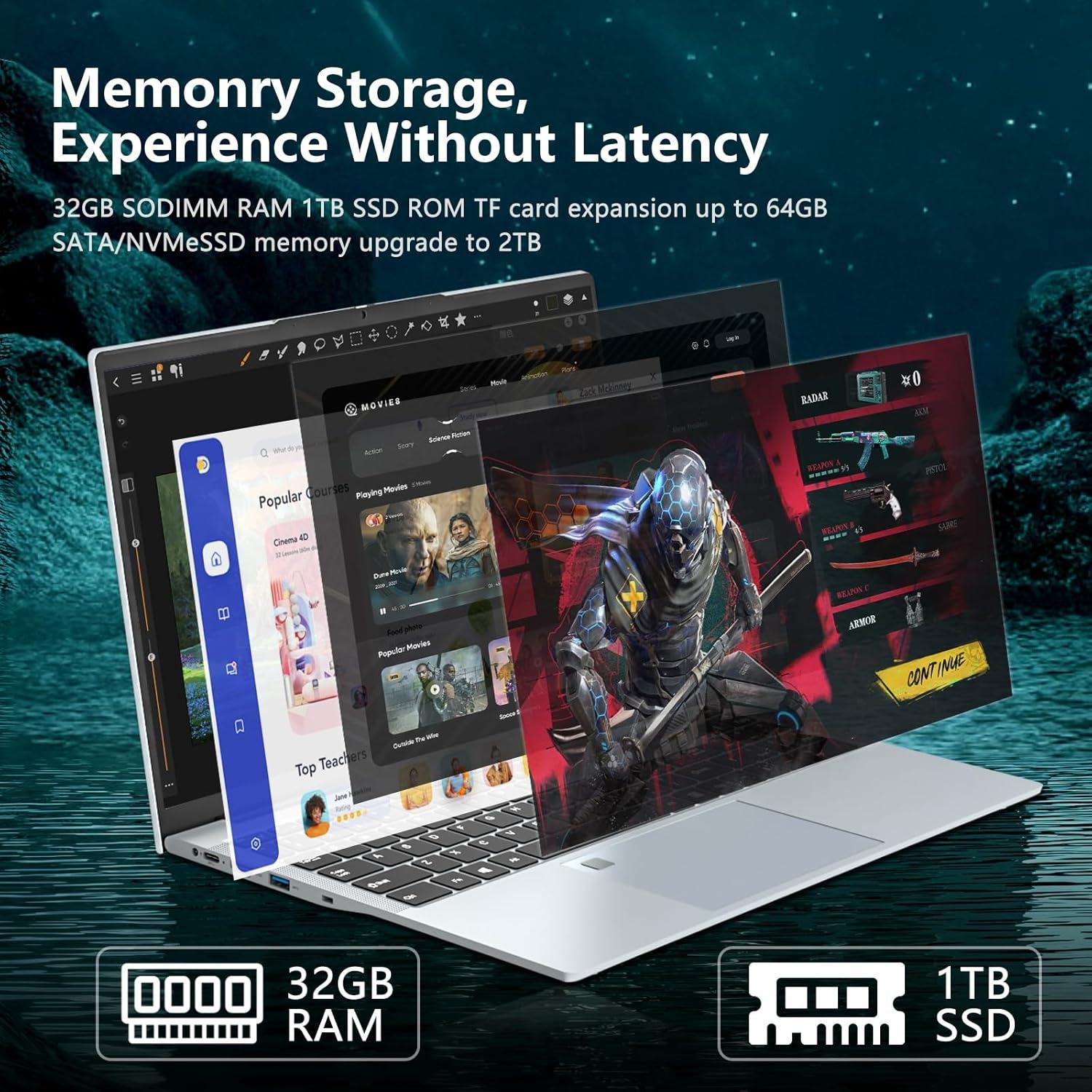 Laptop DUNHOO A4 PRO I9-11900H 32GB RAM 1TB SSD 15.6 FHD