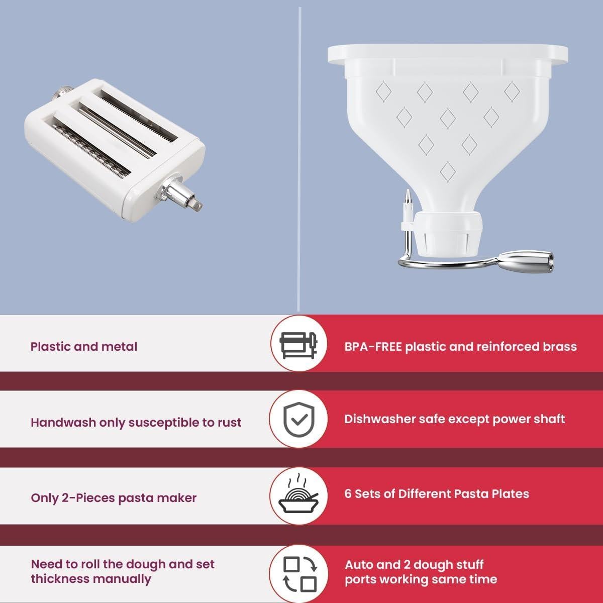 Accesorio de Pasta Kainasch para Batidora KitchenAid - 6 Placas