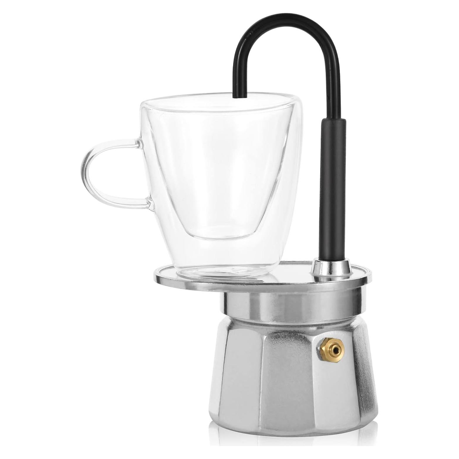 Cafetera Moka MVPLUE Mini Express + Taza Doble Pared 3oz
