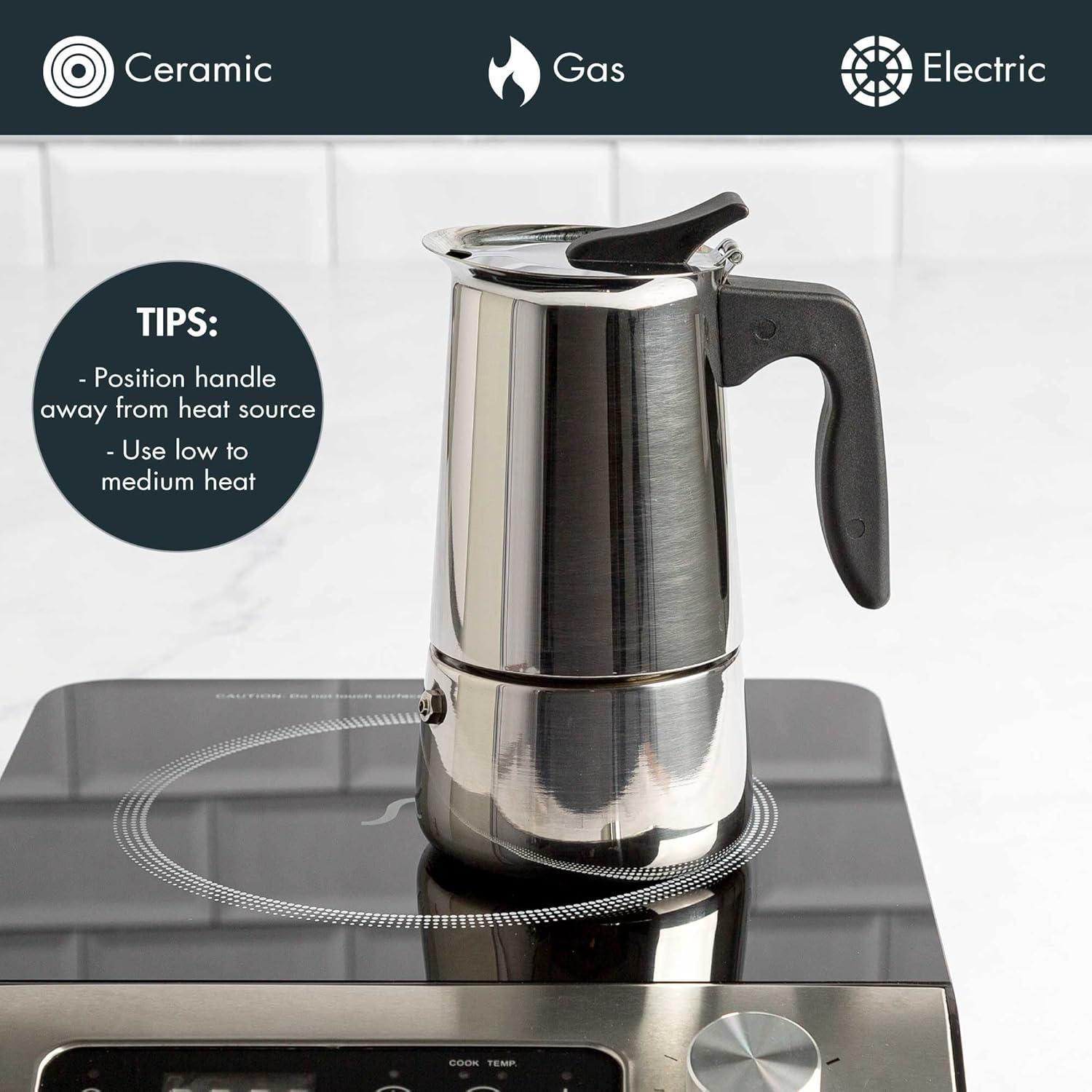 Cafetera Espresso Primula de Acero Inoxidable 4 Tazas