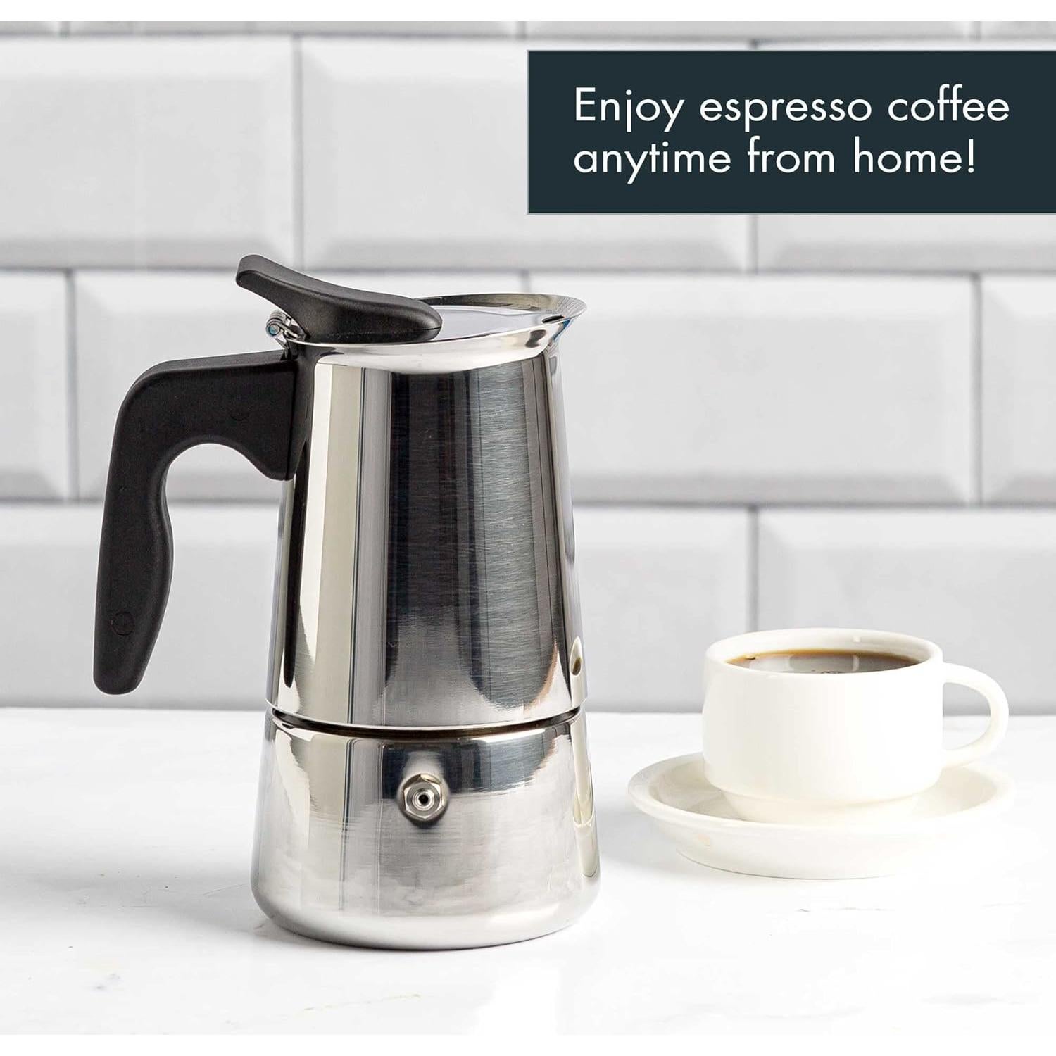 Cafetera Espresso Primula de Acero Inoxidable 4 Tazas