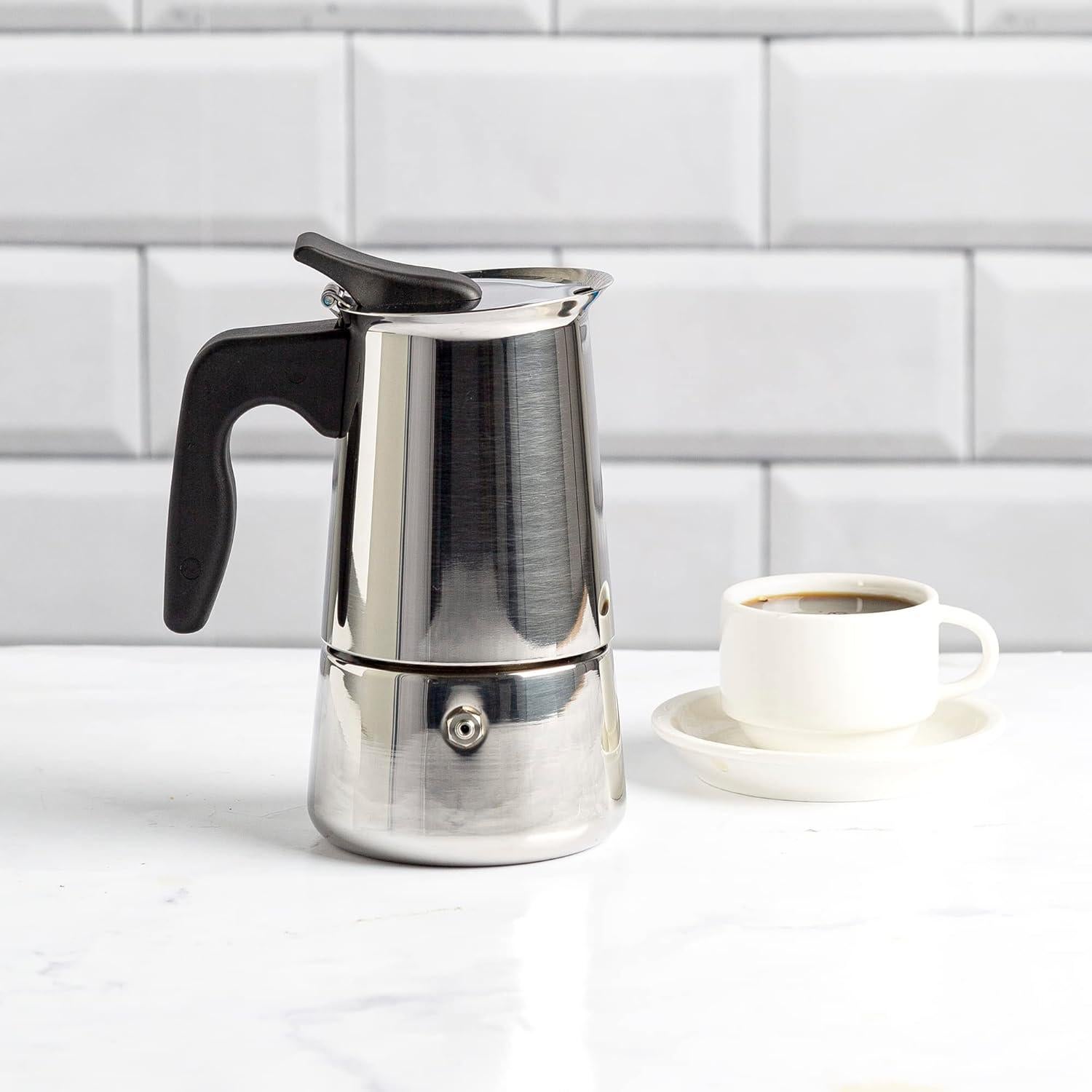 Cafetera Espresso Primula de Acero Inoxidable 4 Tazas